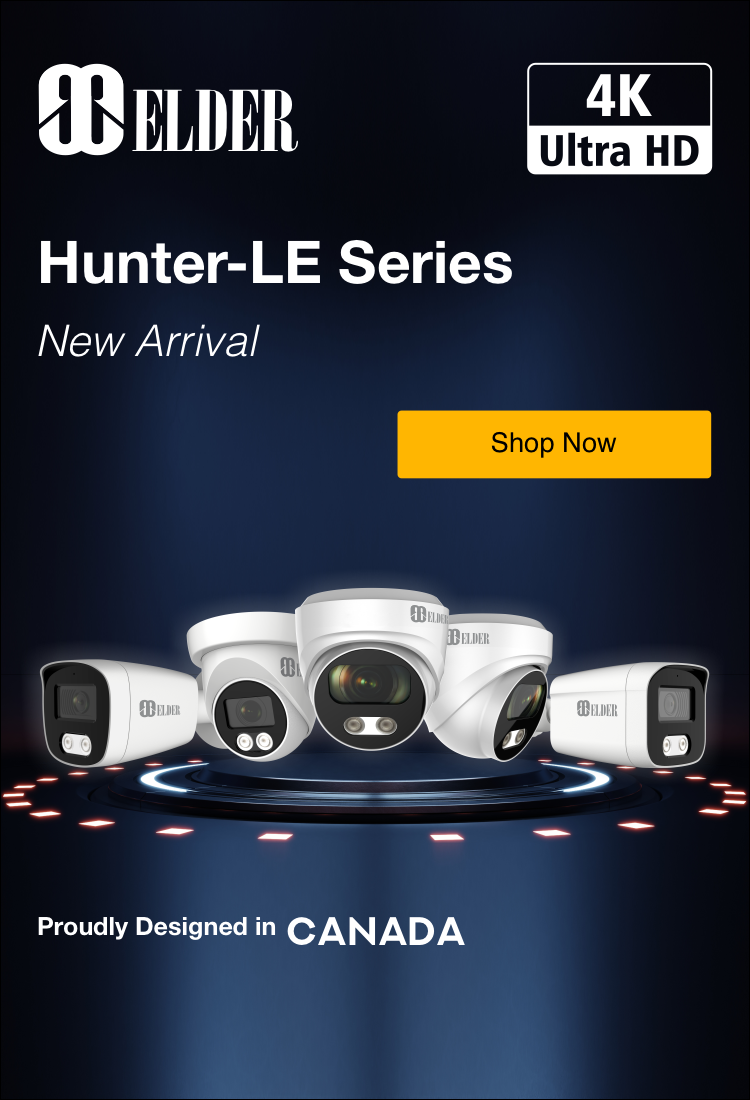 4K security camera systems from Elder Hunter series. Protect your property with home security camera systems and business security camera systems from Elder security cameras in Canada..