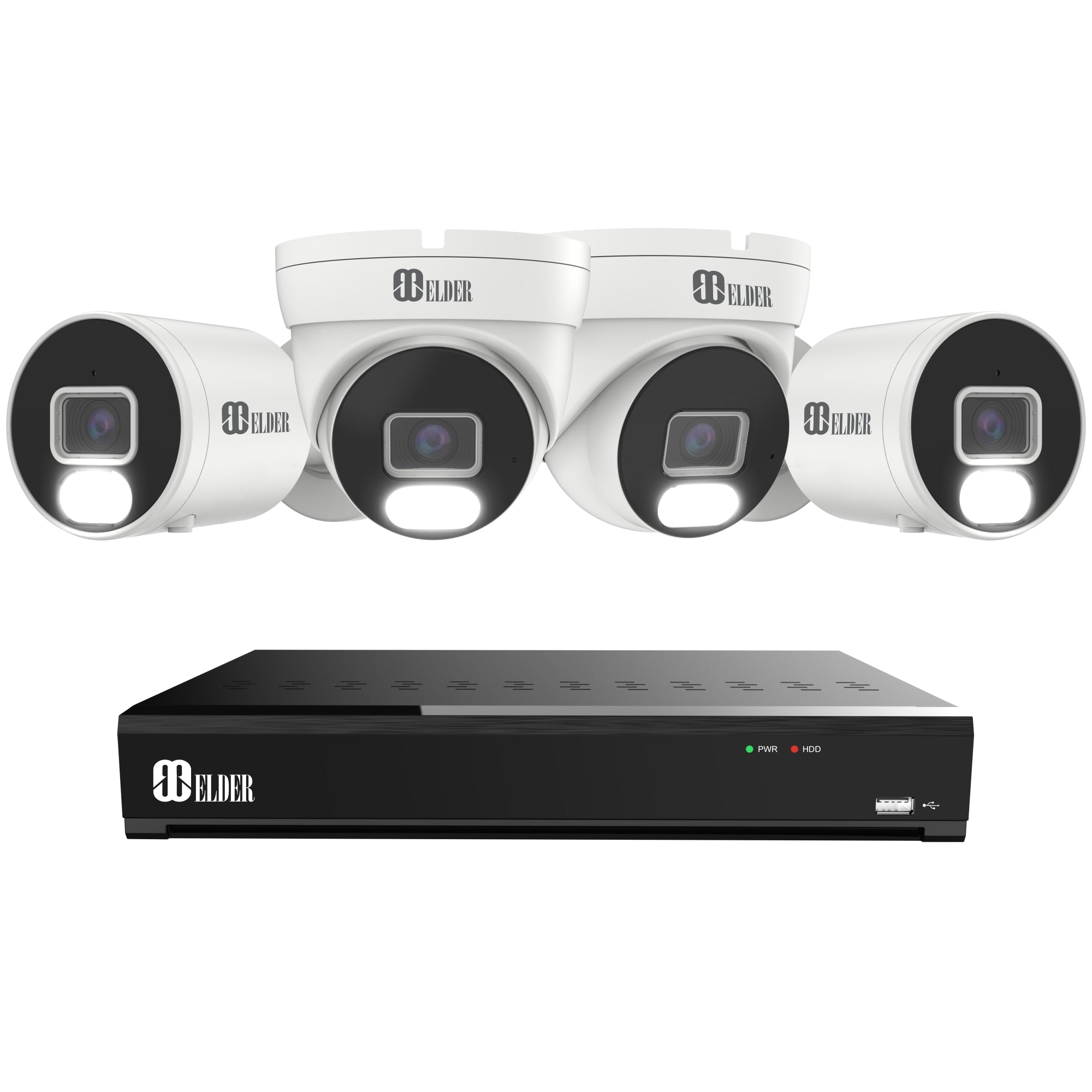 NVR Security Camera System 4K Outdoor PoE 4-Camera