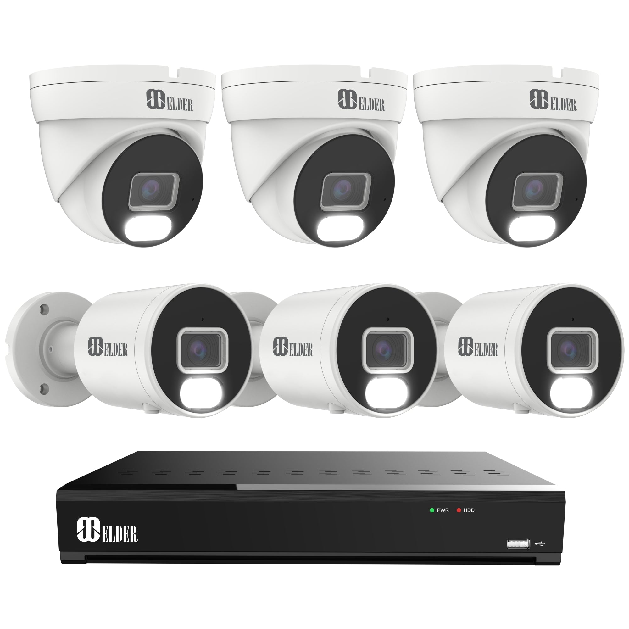 NVR Security Camera System 4K Outdoor PoE 6-Camera