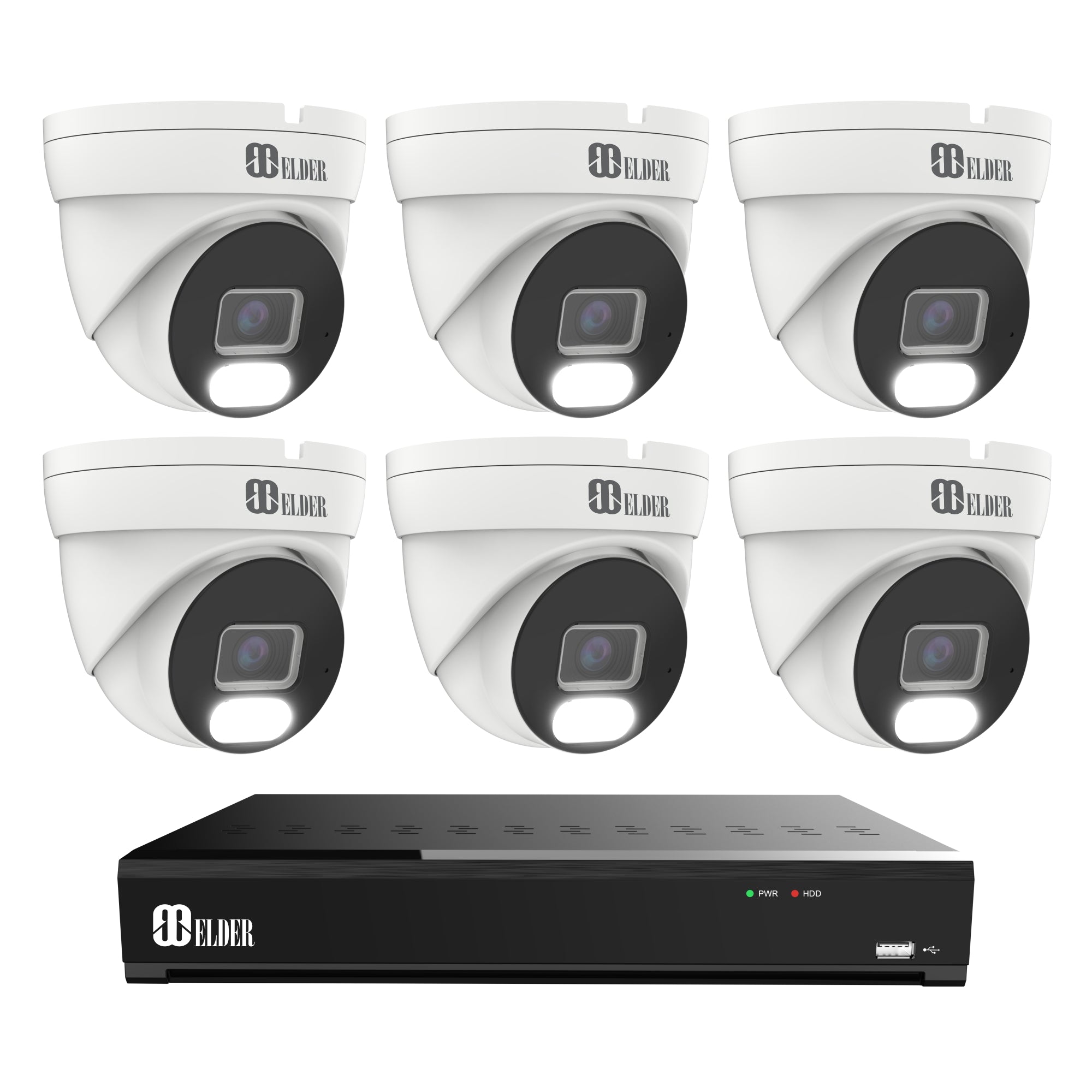 NVR Security Camera System 4K Outdoor PoE 6-Camera IP Dome and Turret