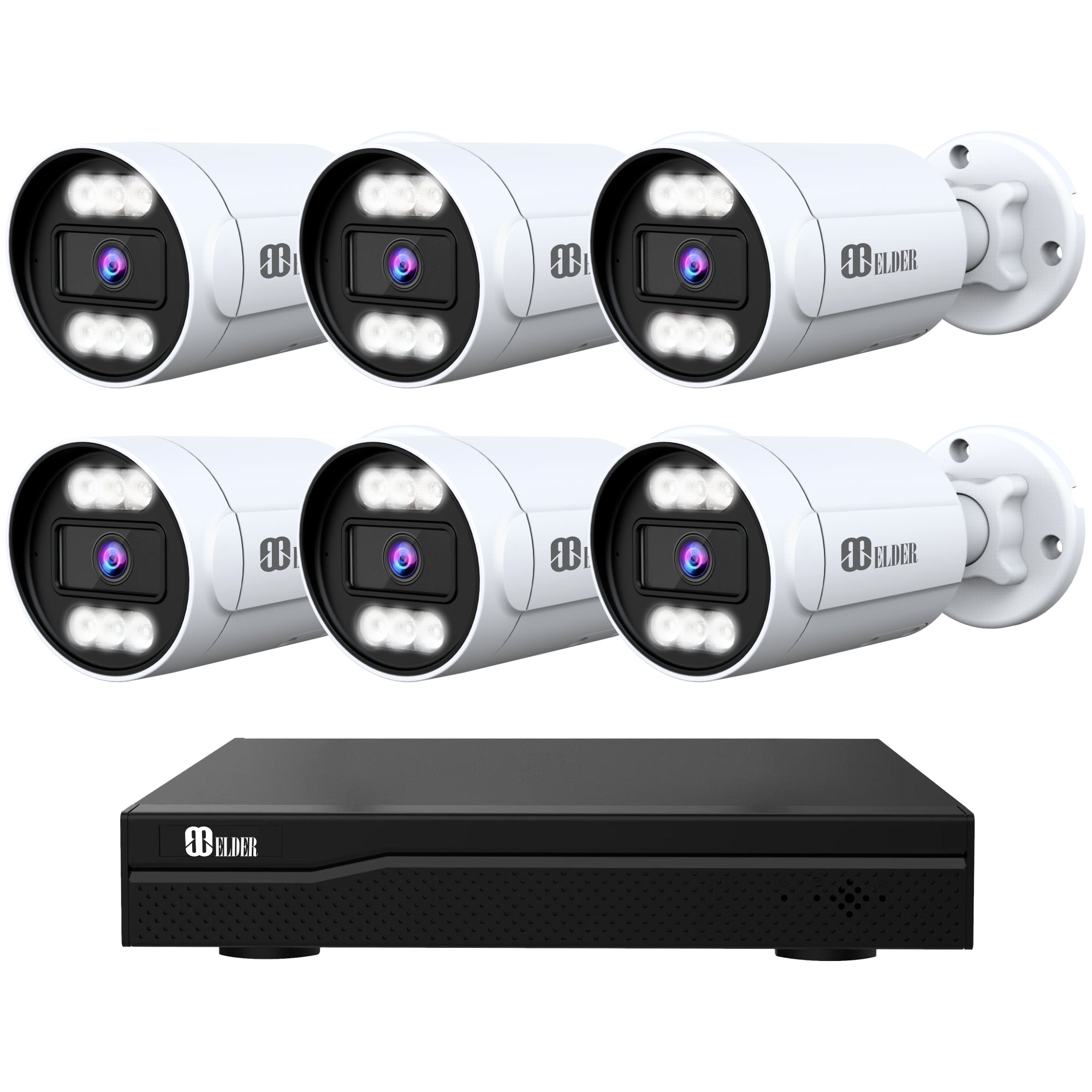 4K Security Camera System PoE 6-Camera NVR System Outdoor