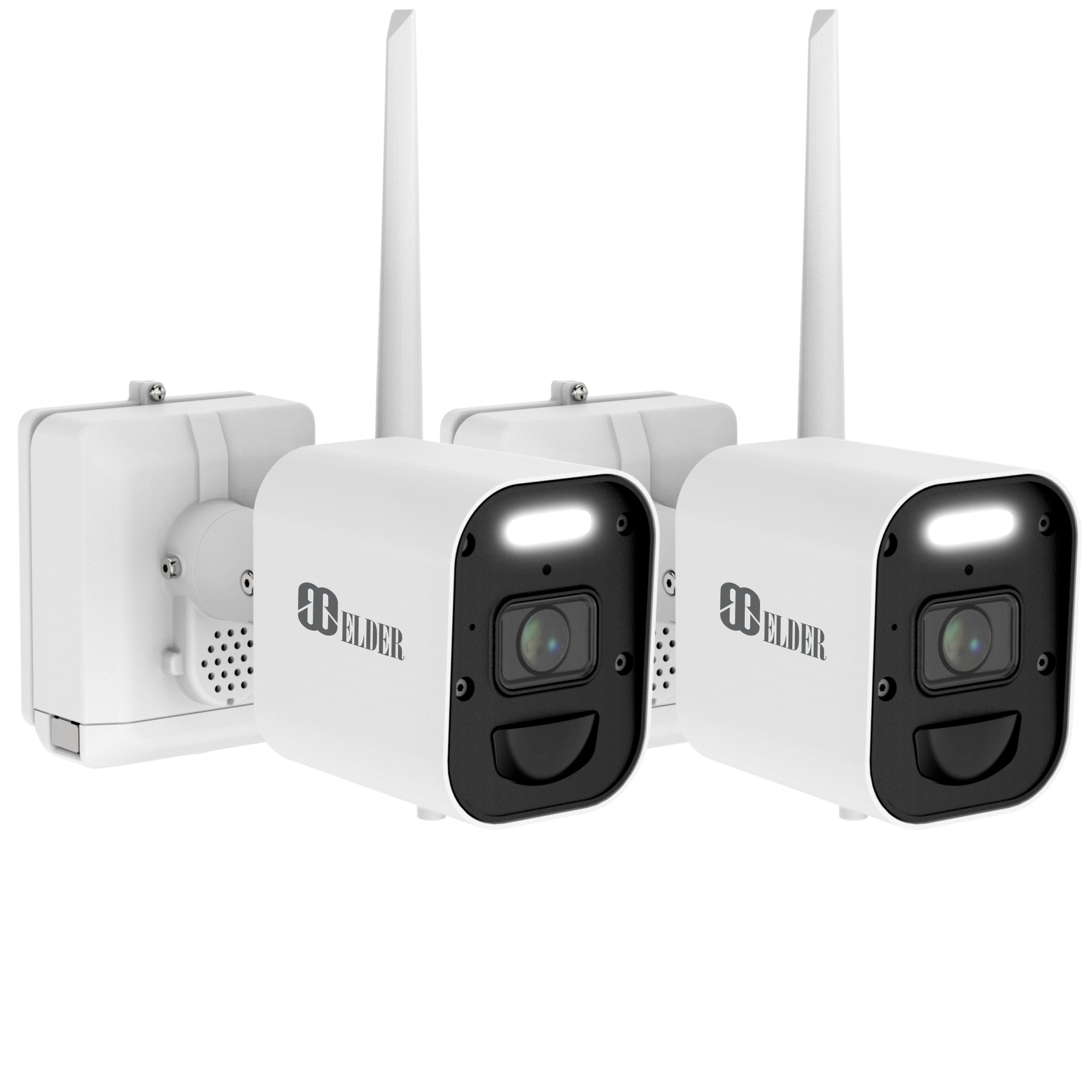 Elder 4K Security Camera x2 Pack Battery-Powered Wire-Free, Add-on Wir