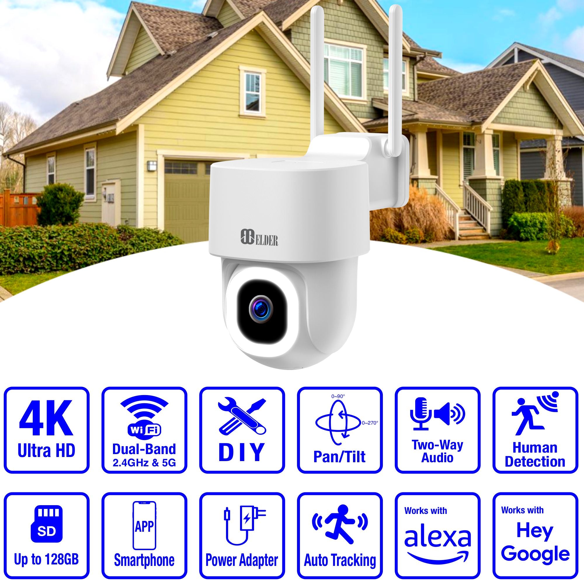 4K Wireless Security Camera Outdoor PTZ Surveillance