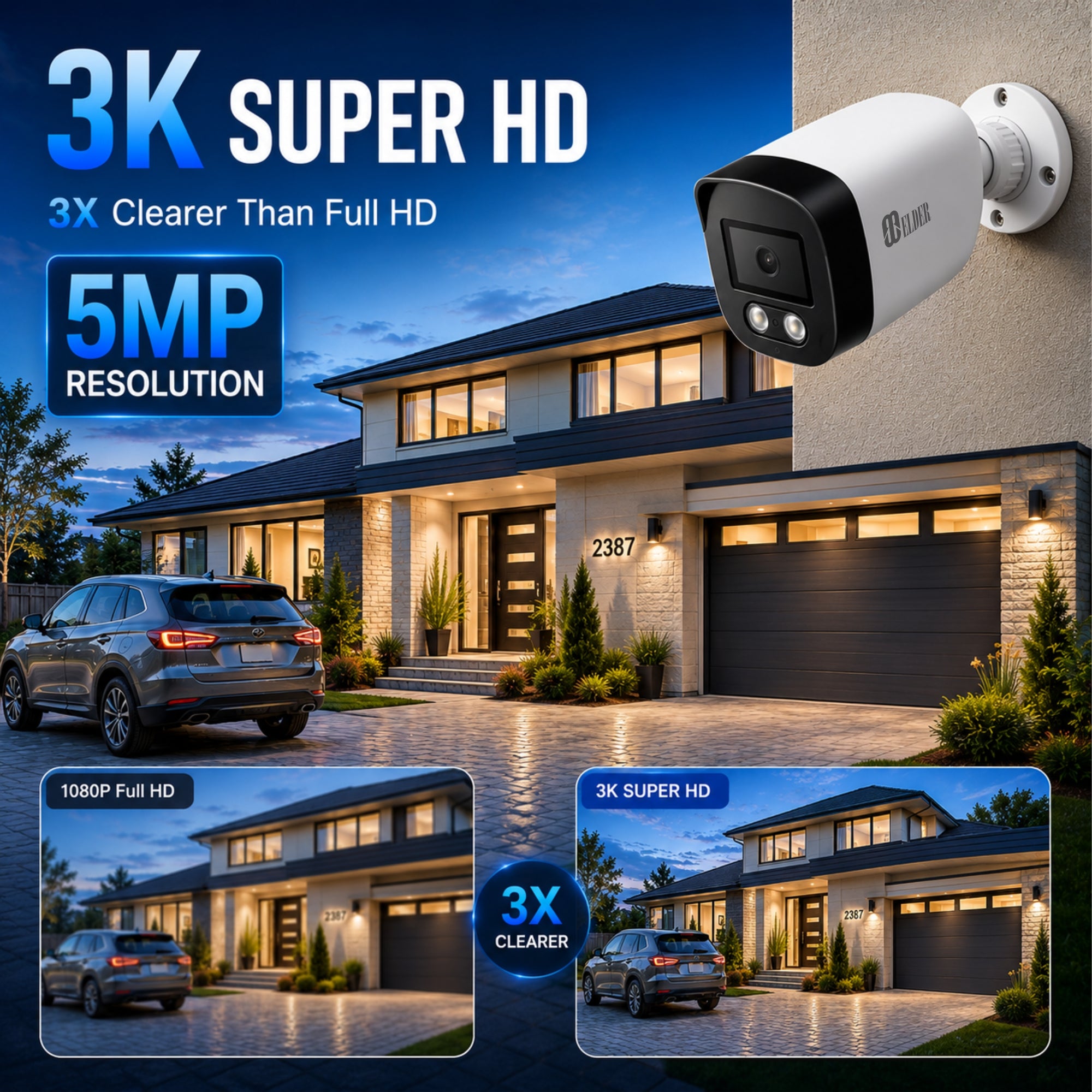 3K Super HD CCTV Security Cameras for Indoor and Outdoor