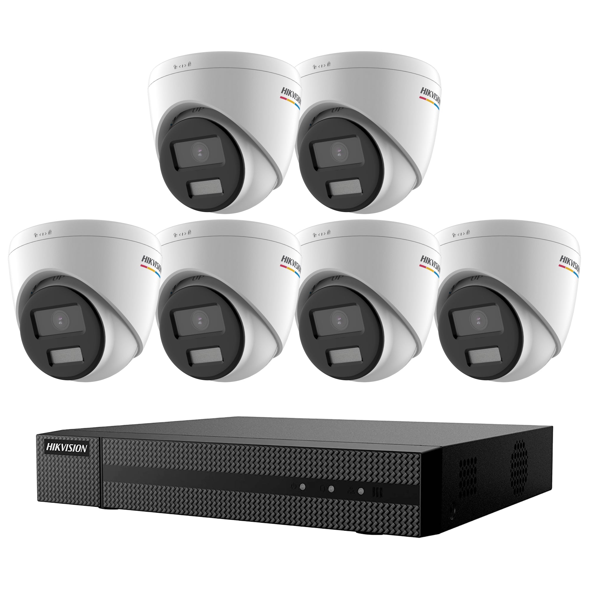 Hikvision EKI-K82T46C ColorVu PoE IP Security Camera System, 6-Camera Surveillance Kit