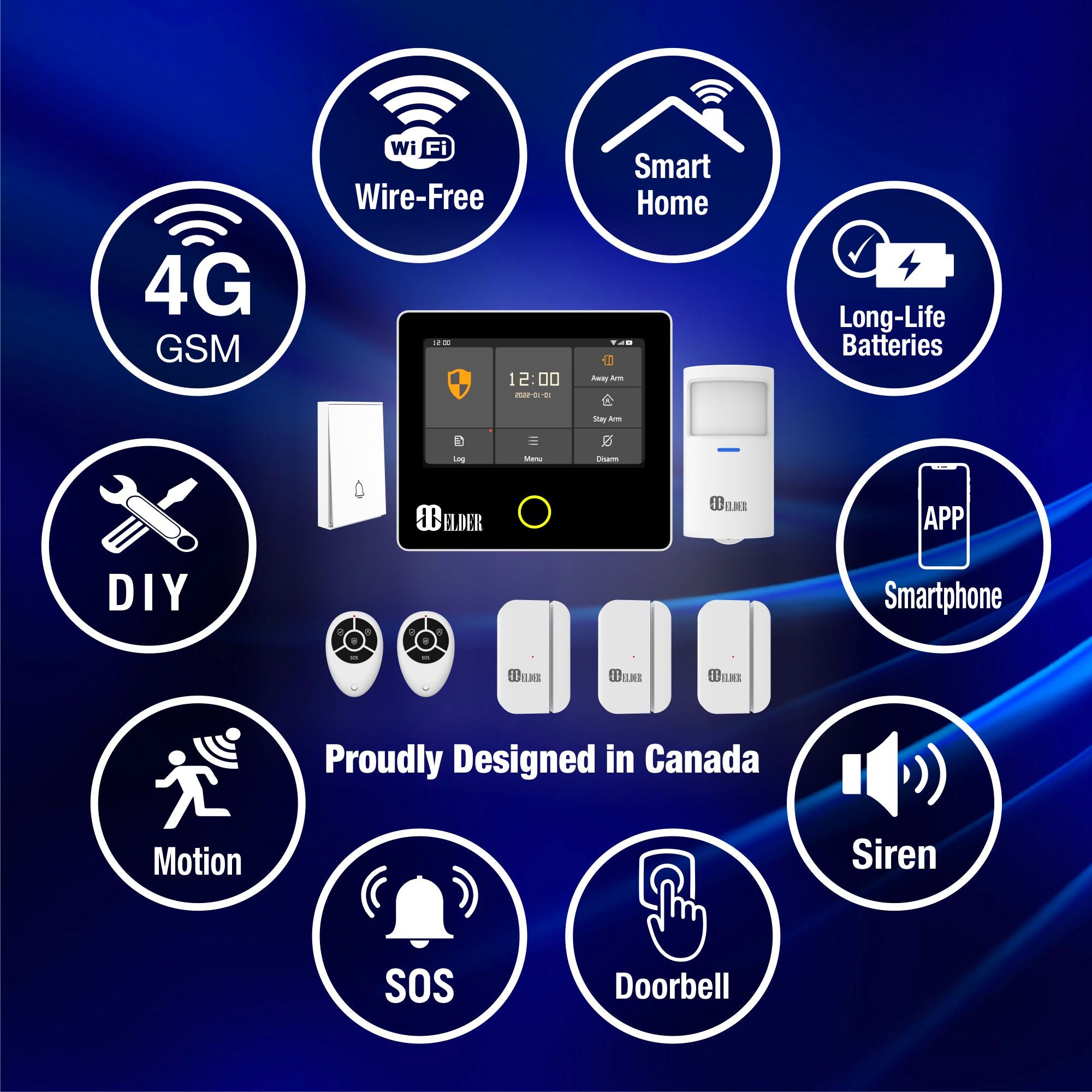 Home Alarm System Wireless for Self-Monitoring without Monthly Fee