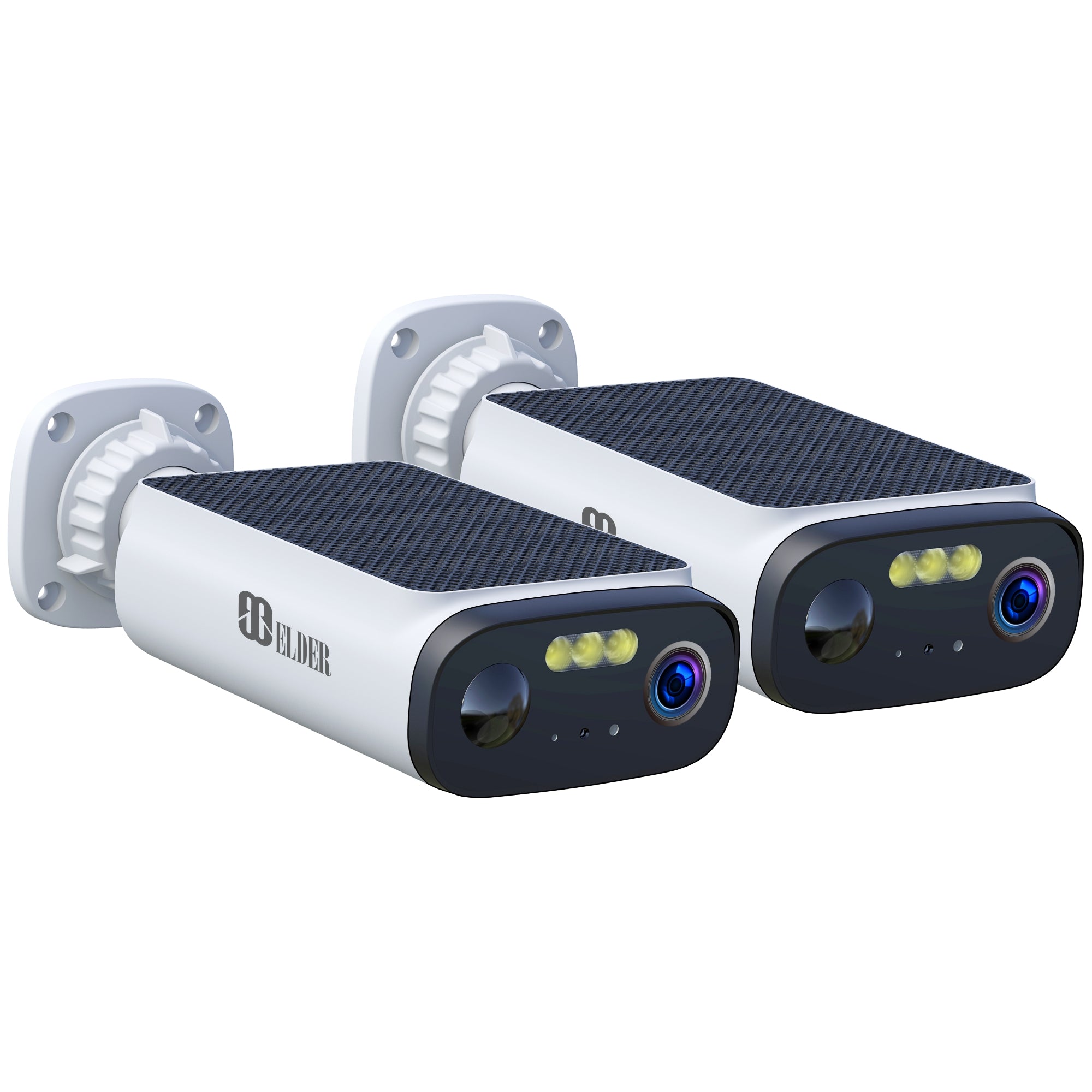 Elder 3K Solar Wireless Security Camera Outdoor, 2-Camera Wire-Free Surveillance WiFi with Color Night Vision