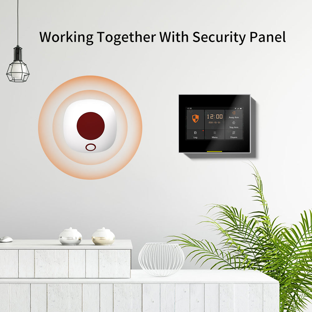 Strobe Siren Alarm WiFi Indoor, Sound & Flashing Light for Home Alarm System and Smart Security System