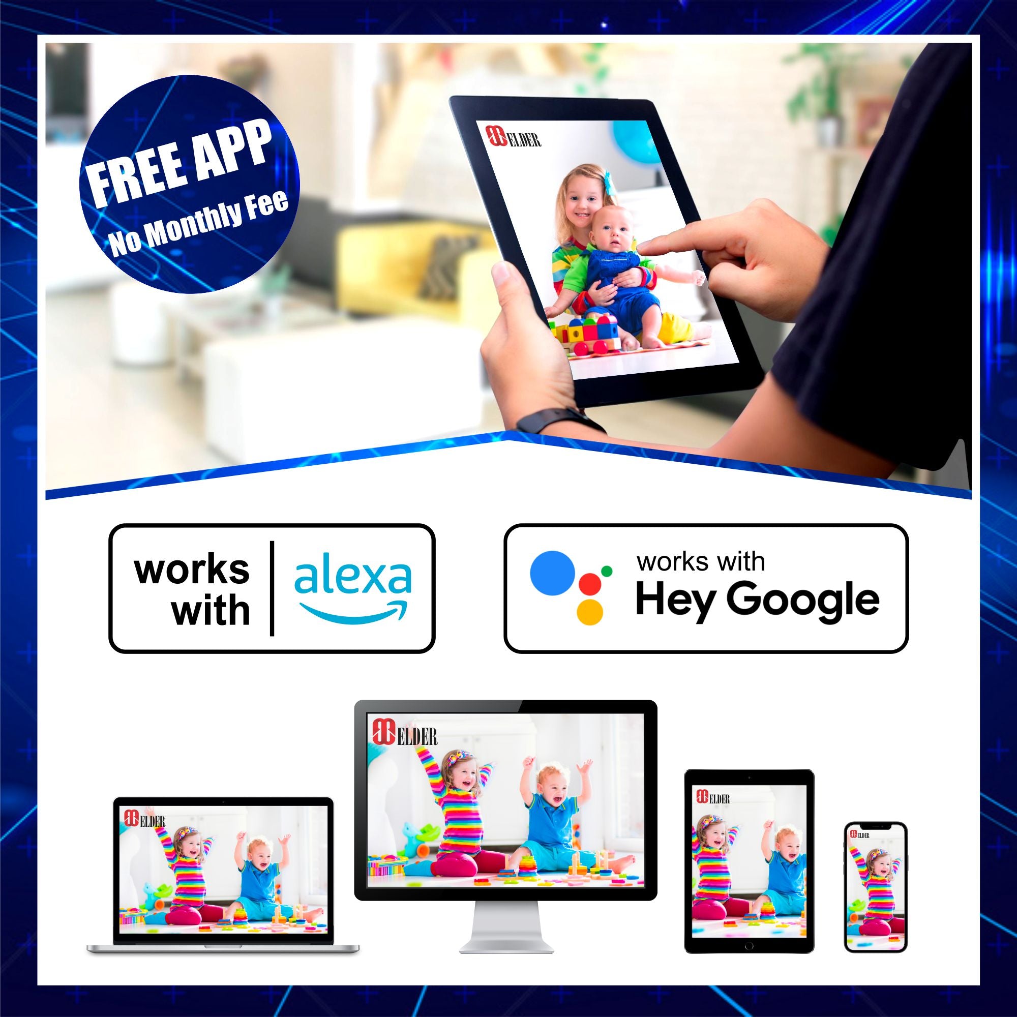 Professional Security Camera System and Compatible with Hey Google and Alexa