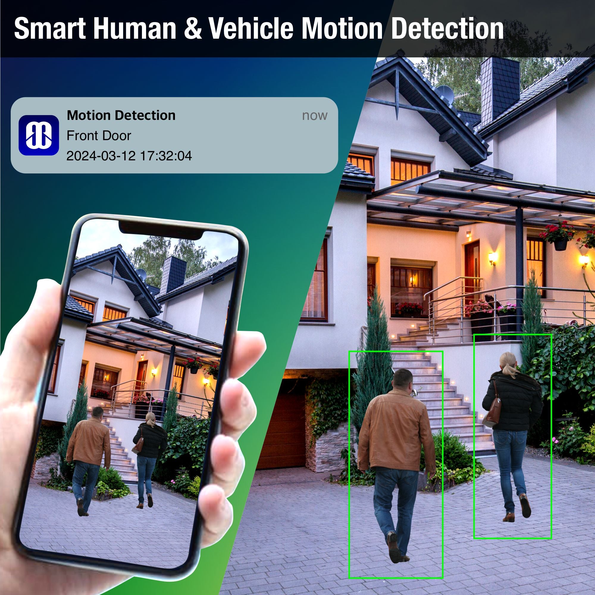 Smart Home Security System with Person and Vehicle Motion Detection