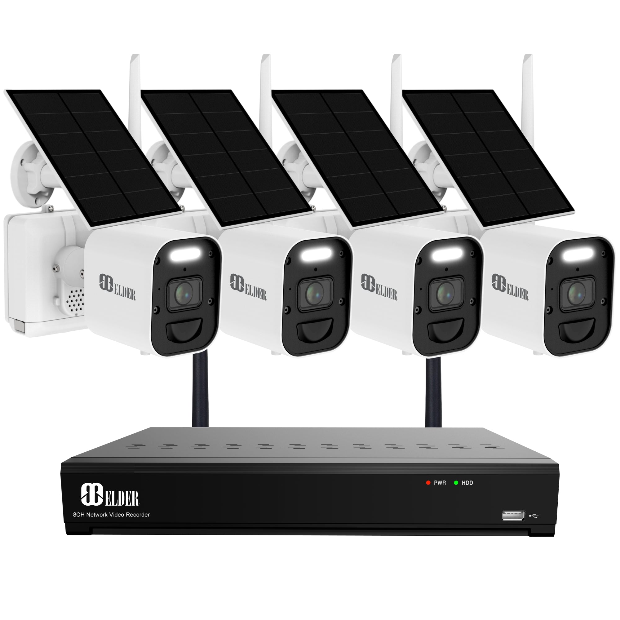 4K Wireless Security Camera System with Solar Panels and Outdoor