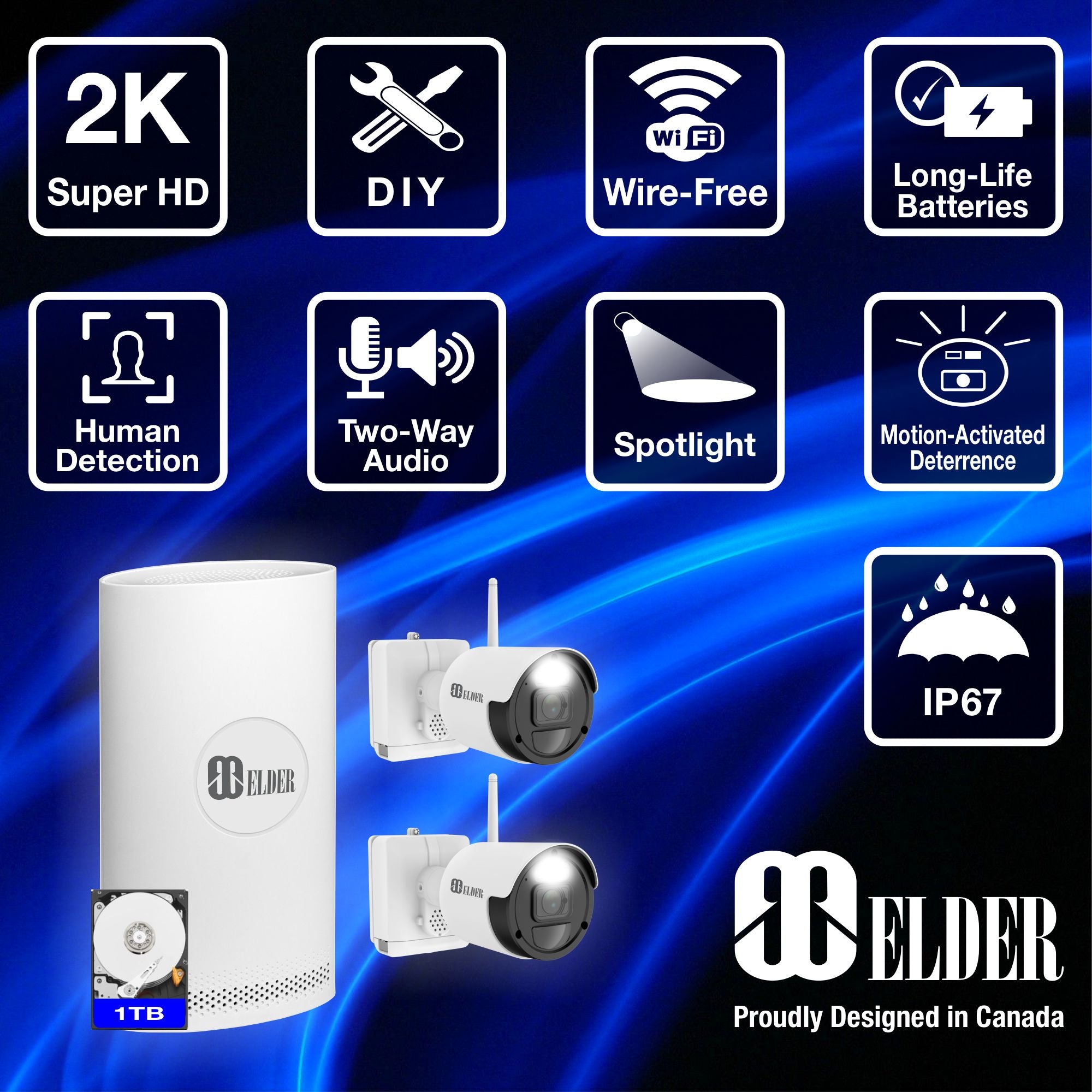Wireless Security Camera Outdoor with Solar Panel