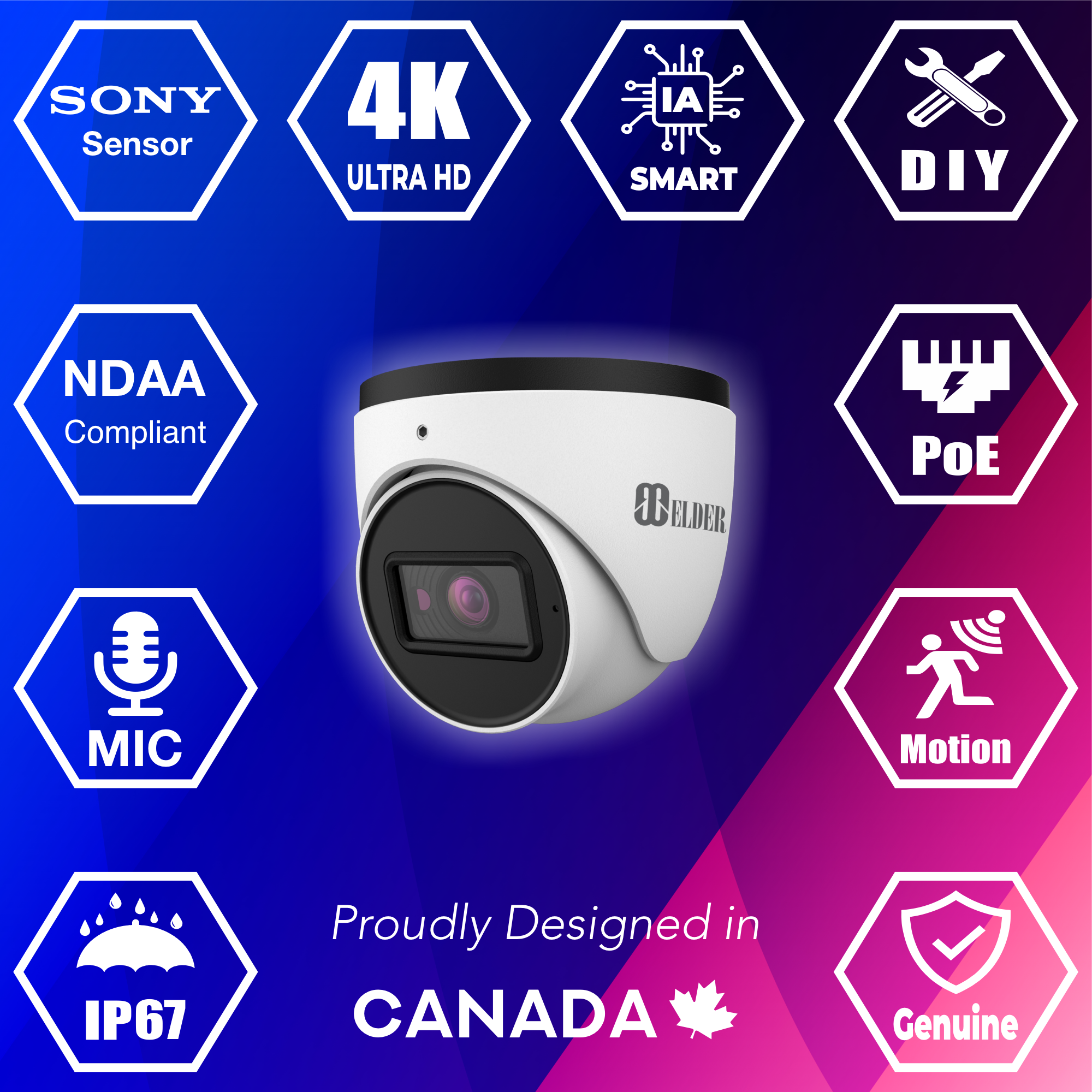 Caméra de sécurité 4K PoE 8MP, réseau IP, surveillance extérieure filaire, capteur Sony, conforme NDAA et Onvif, microphone, dôme IP série Ultimate-I