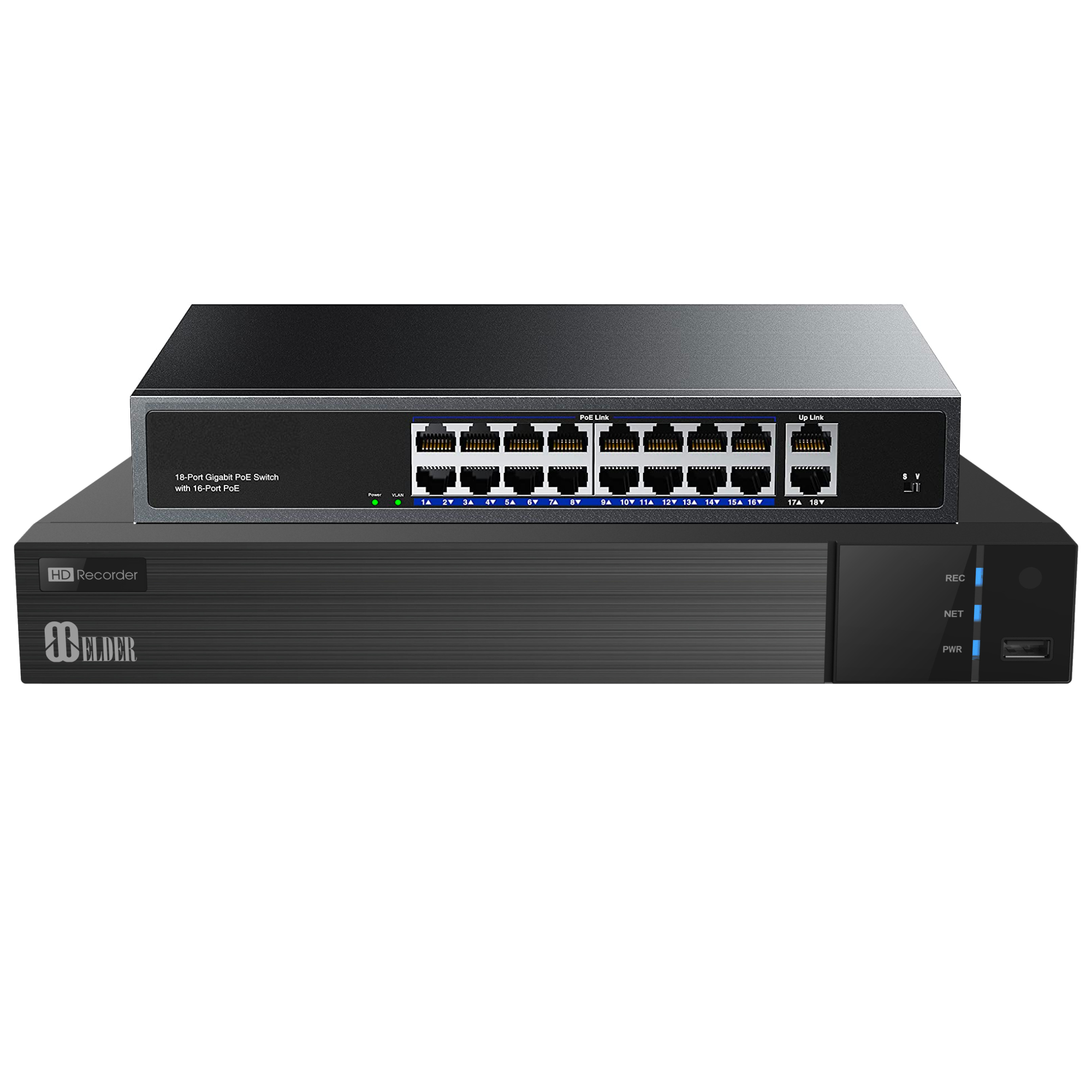 Enregistreur vidéo numérique 4K 32 canaux jusqu'à 8 MP, 16 canaux PoE et fonctionnalités intelligentes, audio bidirectionnel et Onvif, surveillance NVR série Ultimate-I