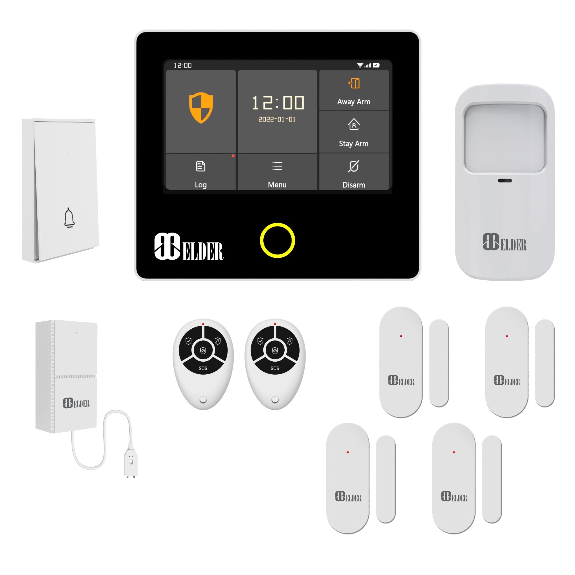 Alarm System Security Wireless 10-Piece WiFi & 4G Smart Home Alarm System  DIY Kit, Touch Panel, Doorbell, Leak, Door & Motion Alarm Sensors, Works