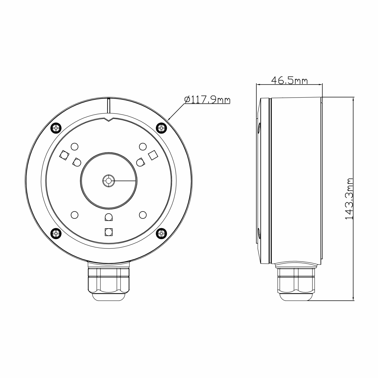 Security camera junction box for dome and bullet security cameras. Compatile with all Elder security cameras and security systems including ip security cameras and hd surveillance cameras. 02