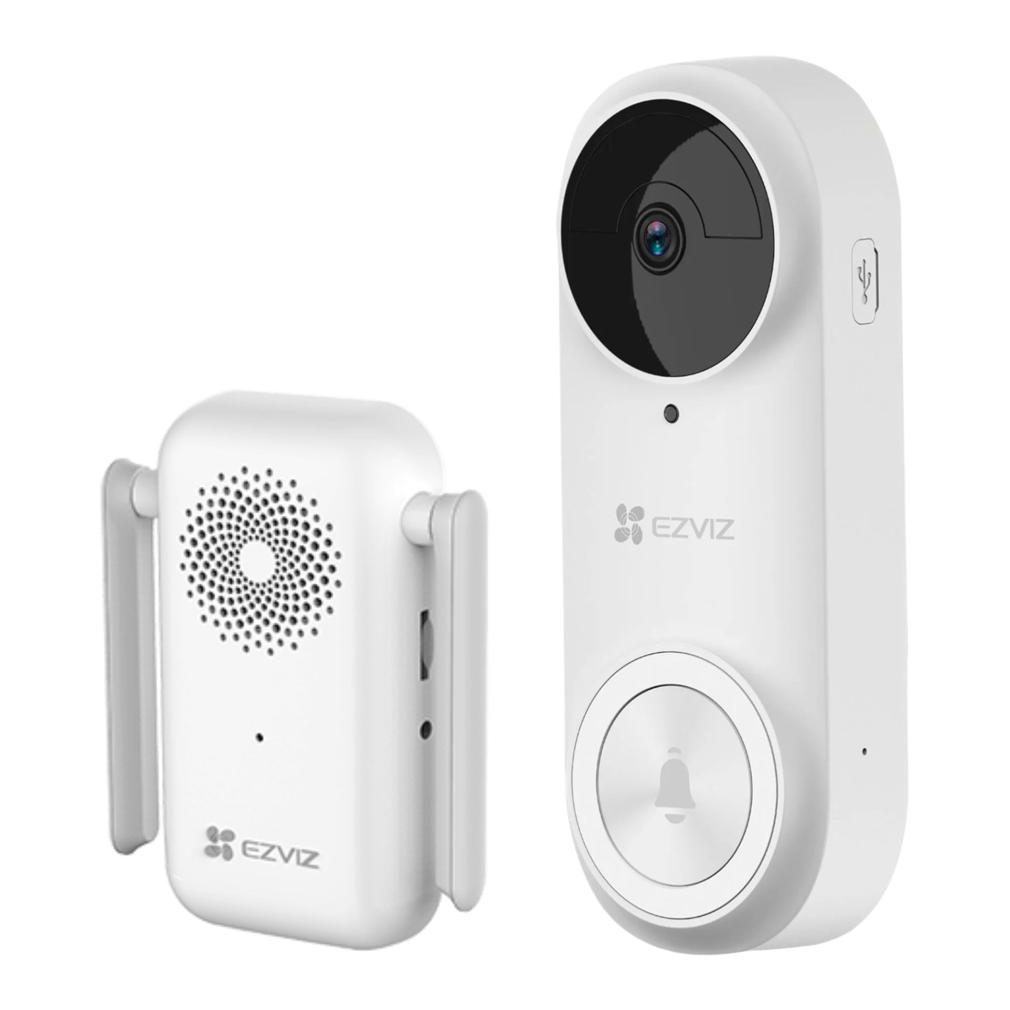Sonnette vidéo Ezviz 2K+ 5MP, batterie, Wi-Fi sans fil, 64 Go et carillon DB2 Pro, kit de sécurité à monter soi-même, détection de présence humaine par IA, batterie longue durée et audio bidirectionnel