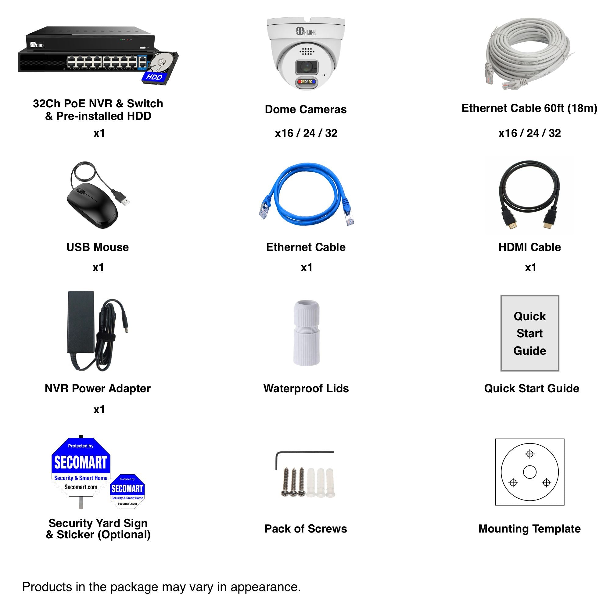 12MP Security Camera System PoE Outdoor Wired with 32-Channel NVR AI Powered Surveillance 4K+