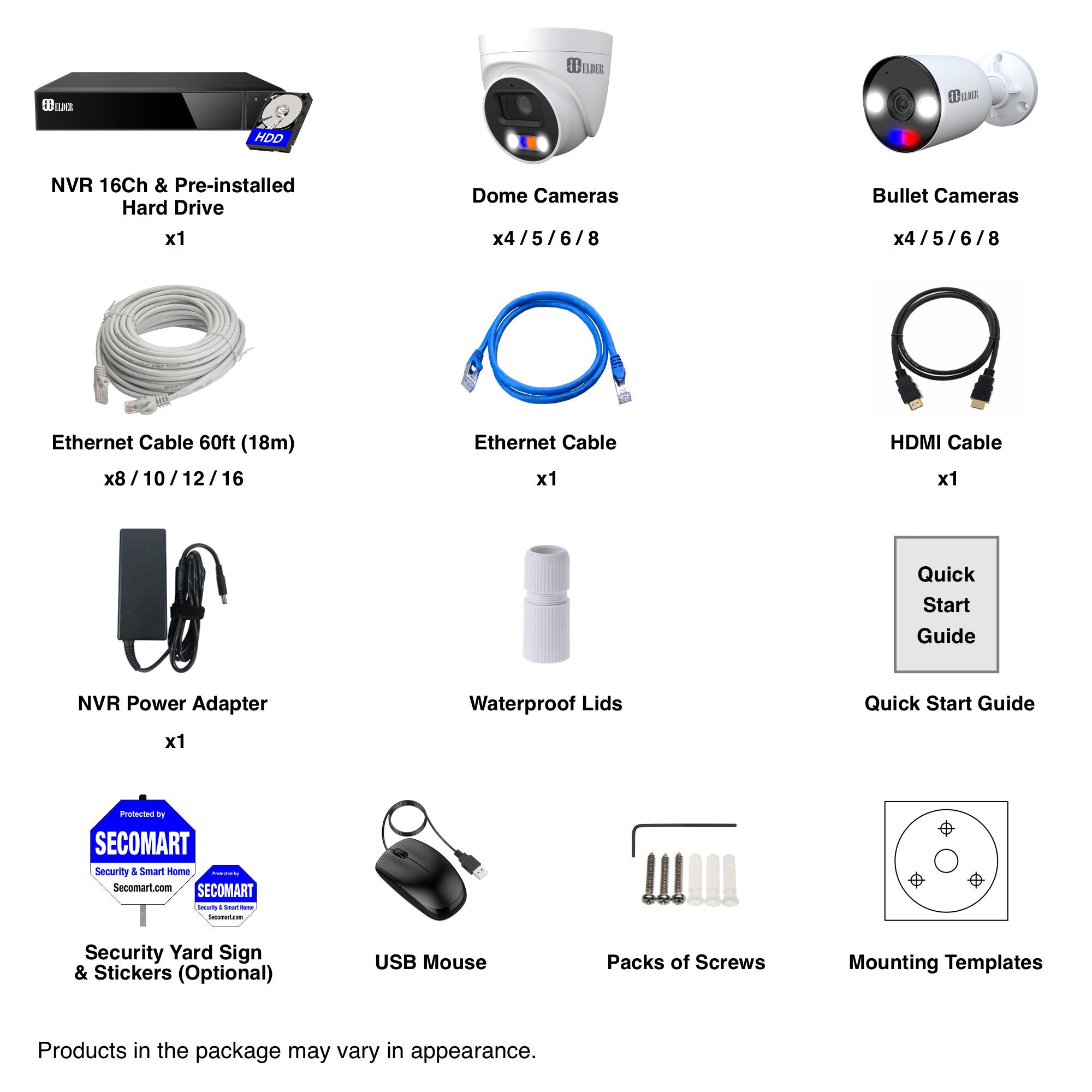 PoE 4K Security Camera System Outdoor AI Powered and All in One  CCTV Surveillance Kit with NVR and IP Cameras and Cables 