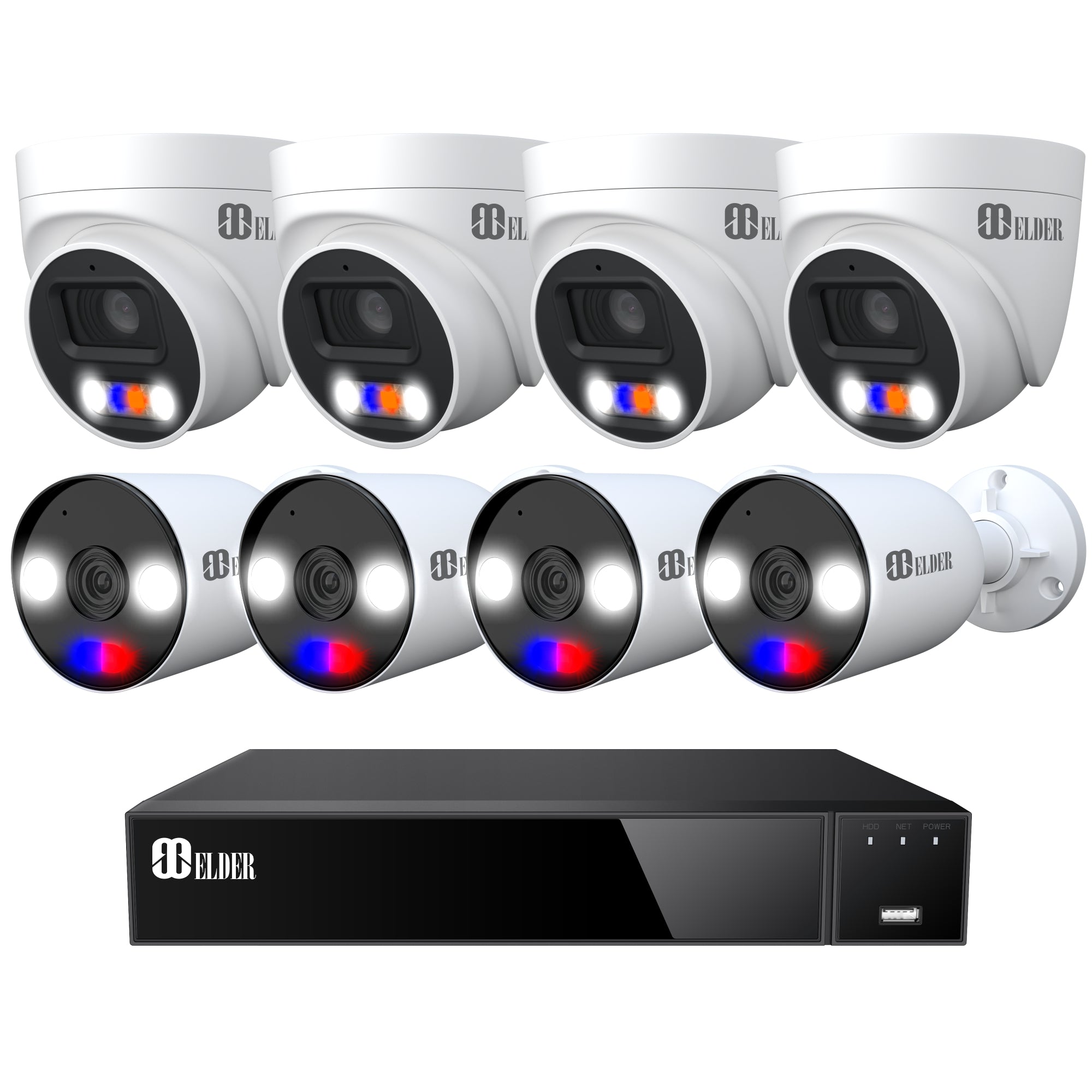 NVR Security Camera System 4K PoE with AI Powered Smart Human and Vehicle Detection. 8-Camera Surveillance Camera System CCTV for Home and Business.