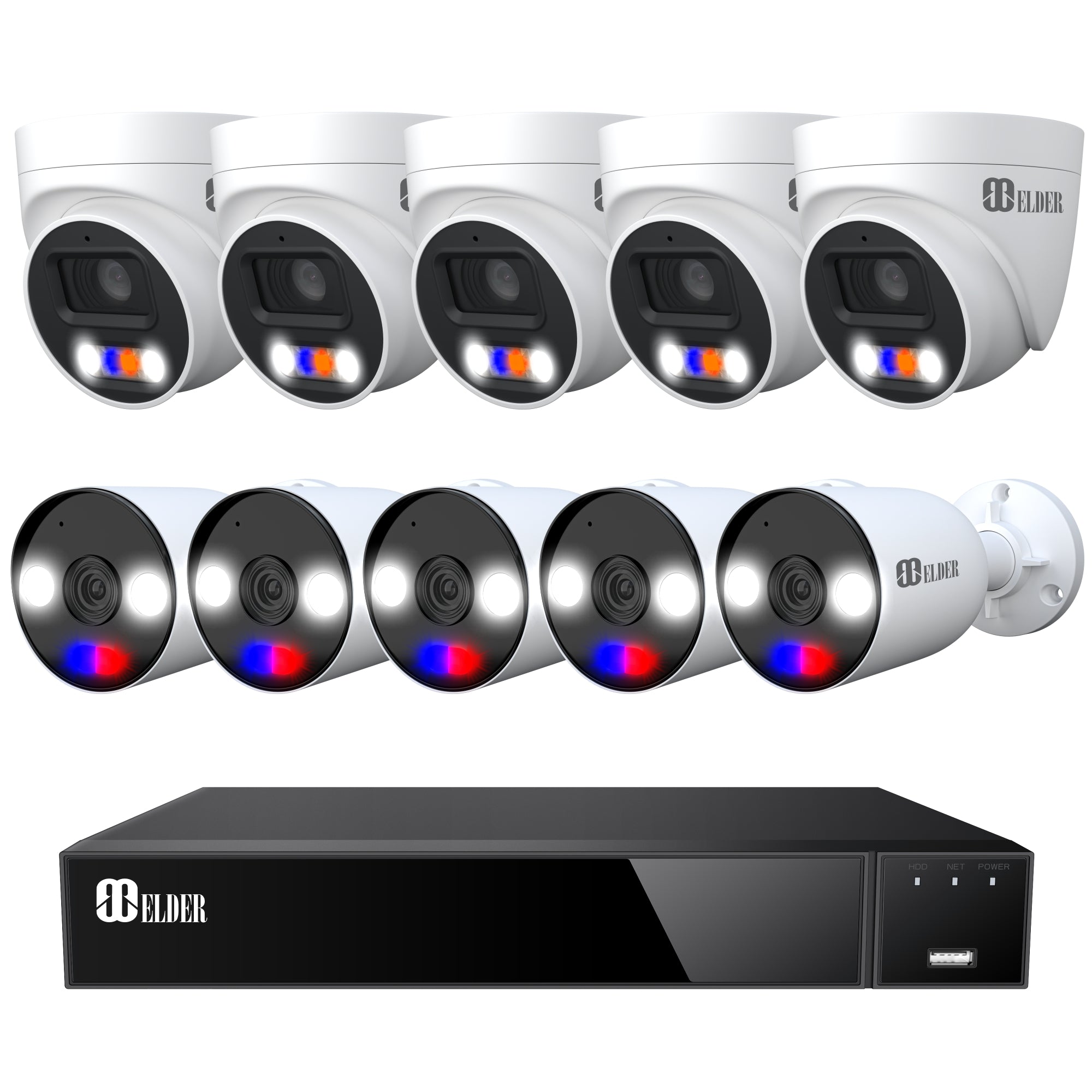NVR Security Camera System 4K 16-Channel PoE with AI Powered Smart Human and Vehicle Detection. 10-Camera Surveillance Camera System CCTV for Home and Business.