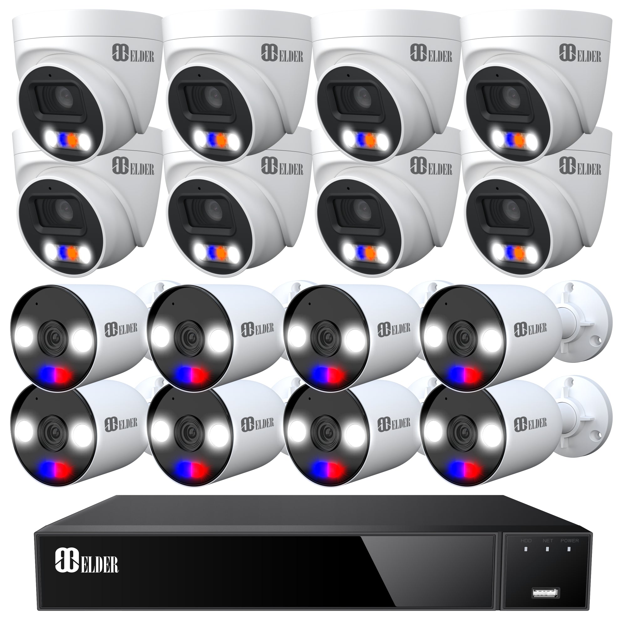 NVR Security Camera System 4K 16-Channel PoE with AI Powered Smart Human and Vehicle Detection. 16-Camera Surveillance Camera System CCTV for Home and Business.
