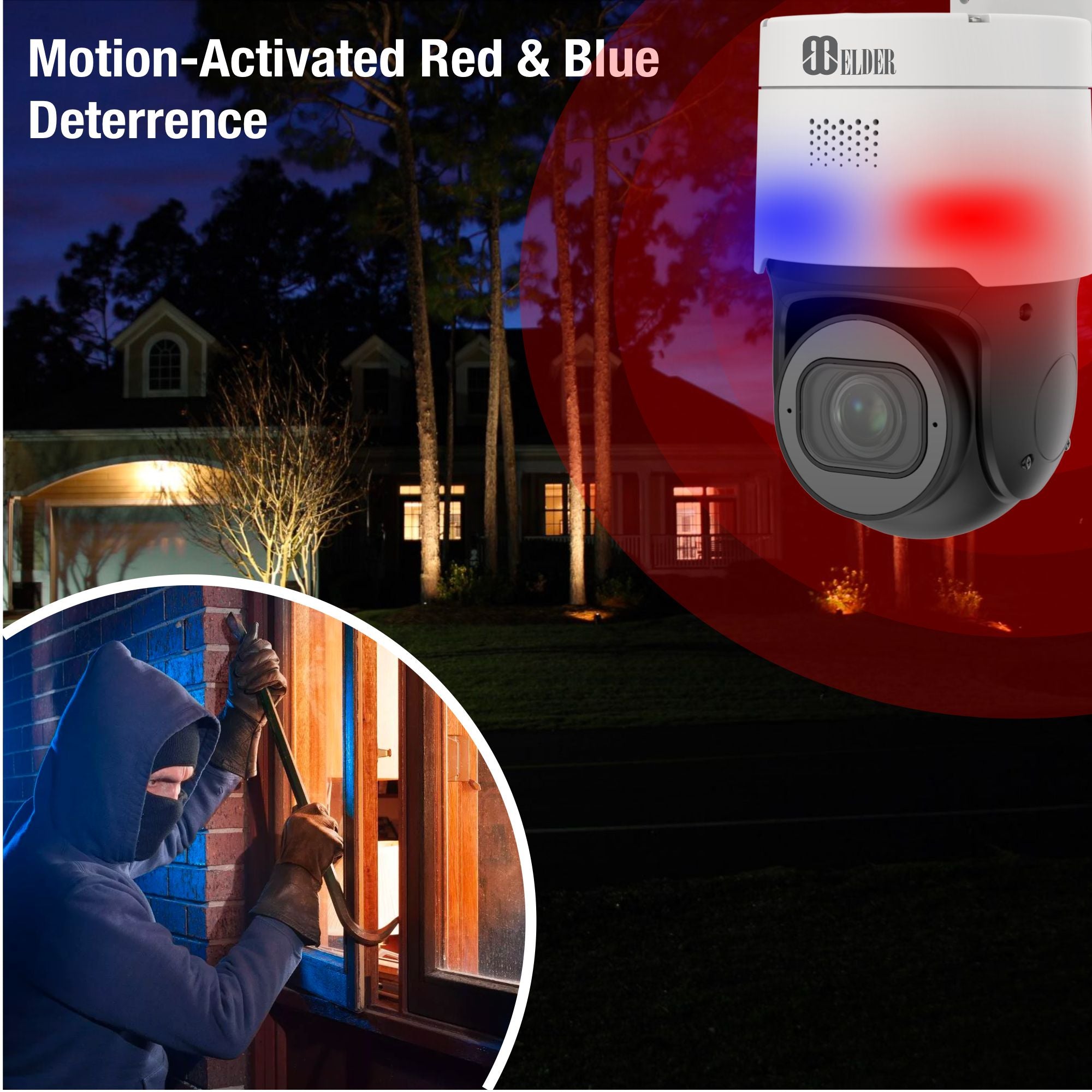 4K Security Camera Spotlight with Alarm Deterrence from Nocturnal VU Security Camera Series