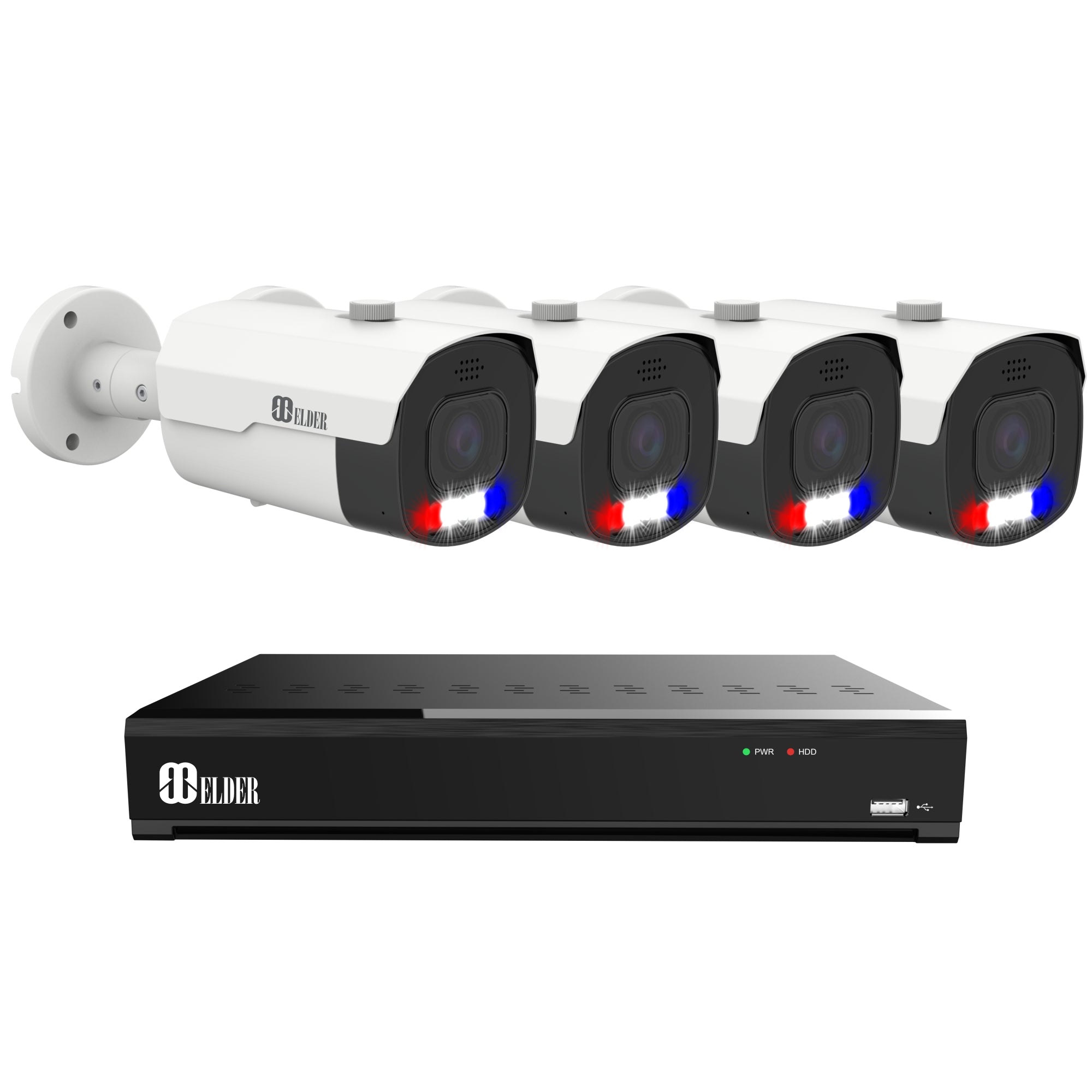 4 Camera System Elder AI Security Camera System Motorized 12MP NVR 8Ch PoE, 4K Cameras