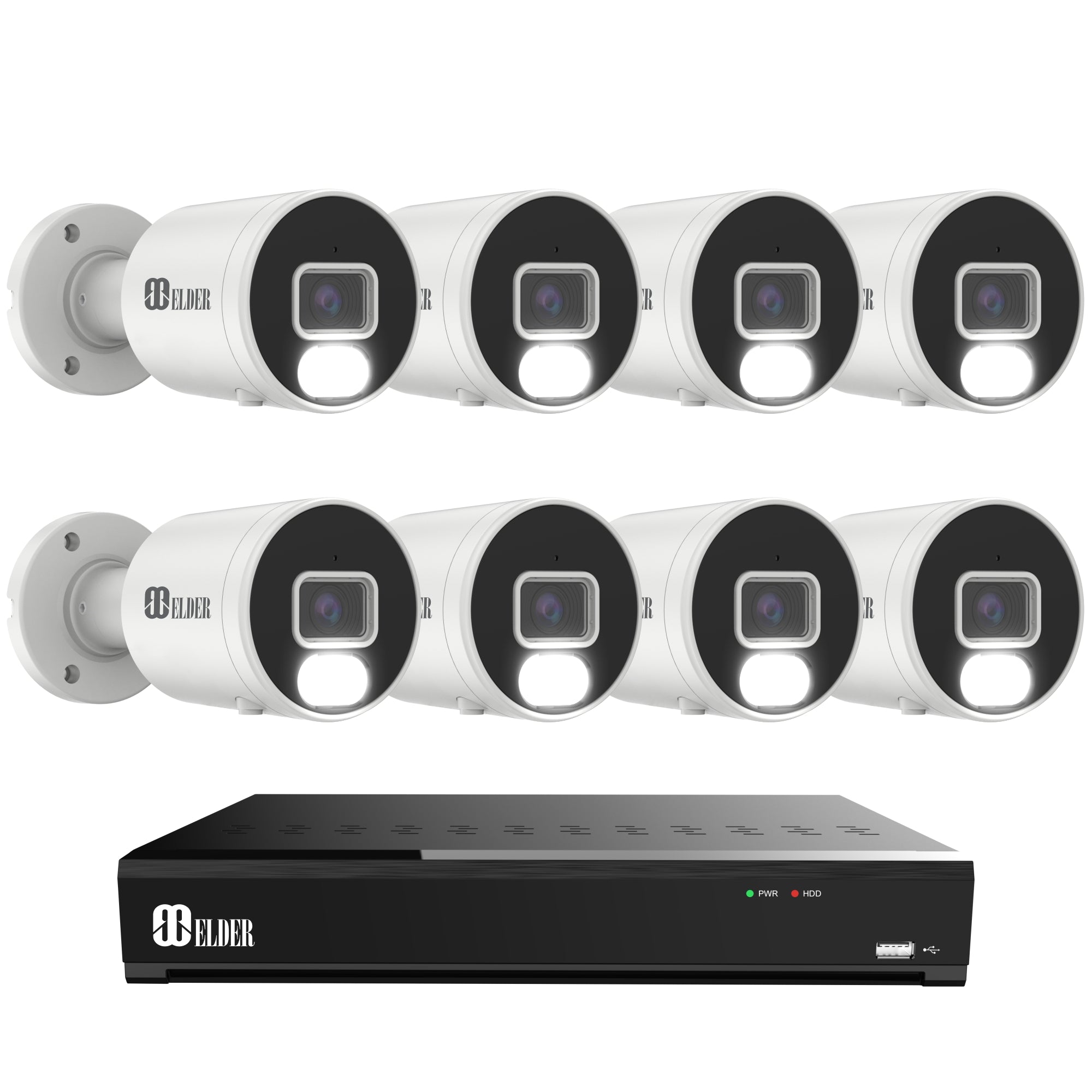 NVR Security Camera System 4K Outdoor PoE 8-Camera IP Bullet