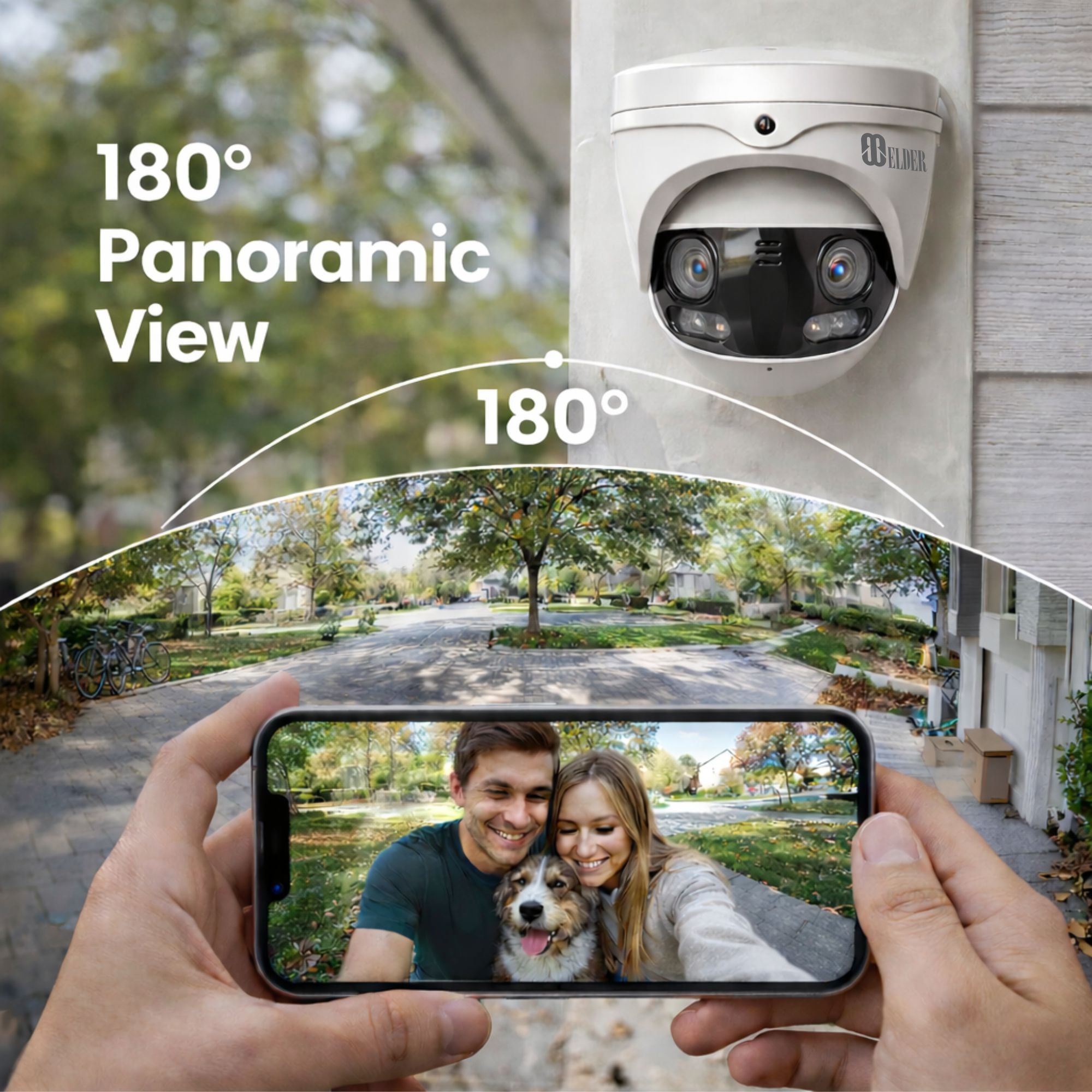 Panoramic Security Camera Dual Lens 8K and 16 Megapixels and 180° View