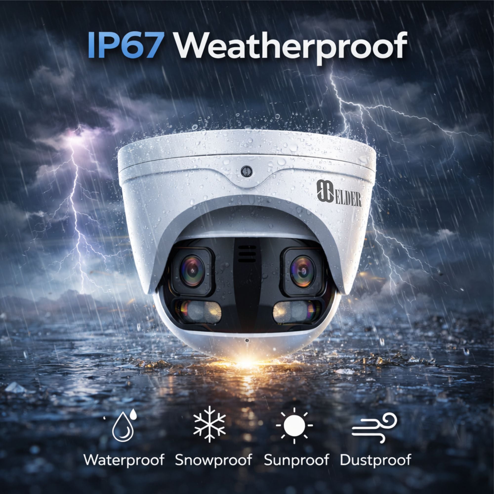 8K Security Camera Dual Lens Outdoor IP67 Weatherproof