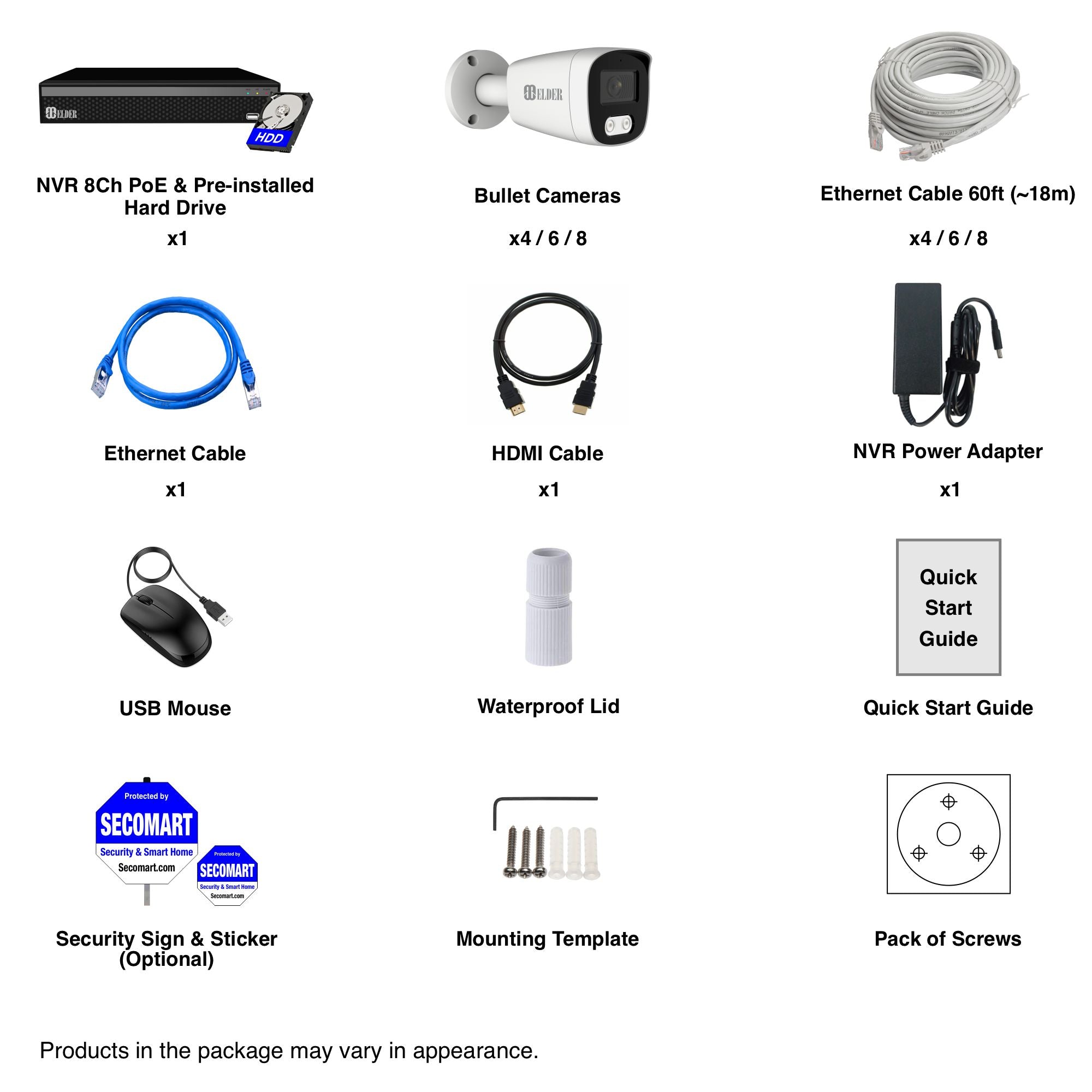 4K Security Camera System PoE NVR Outdoor for Home and Business
