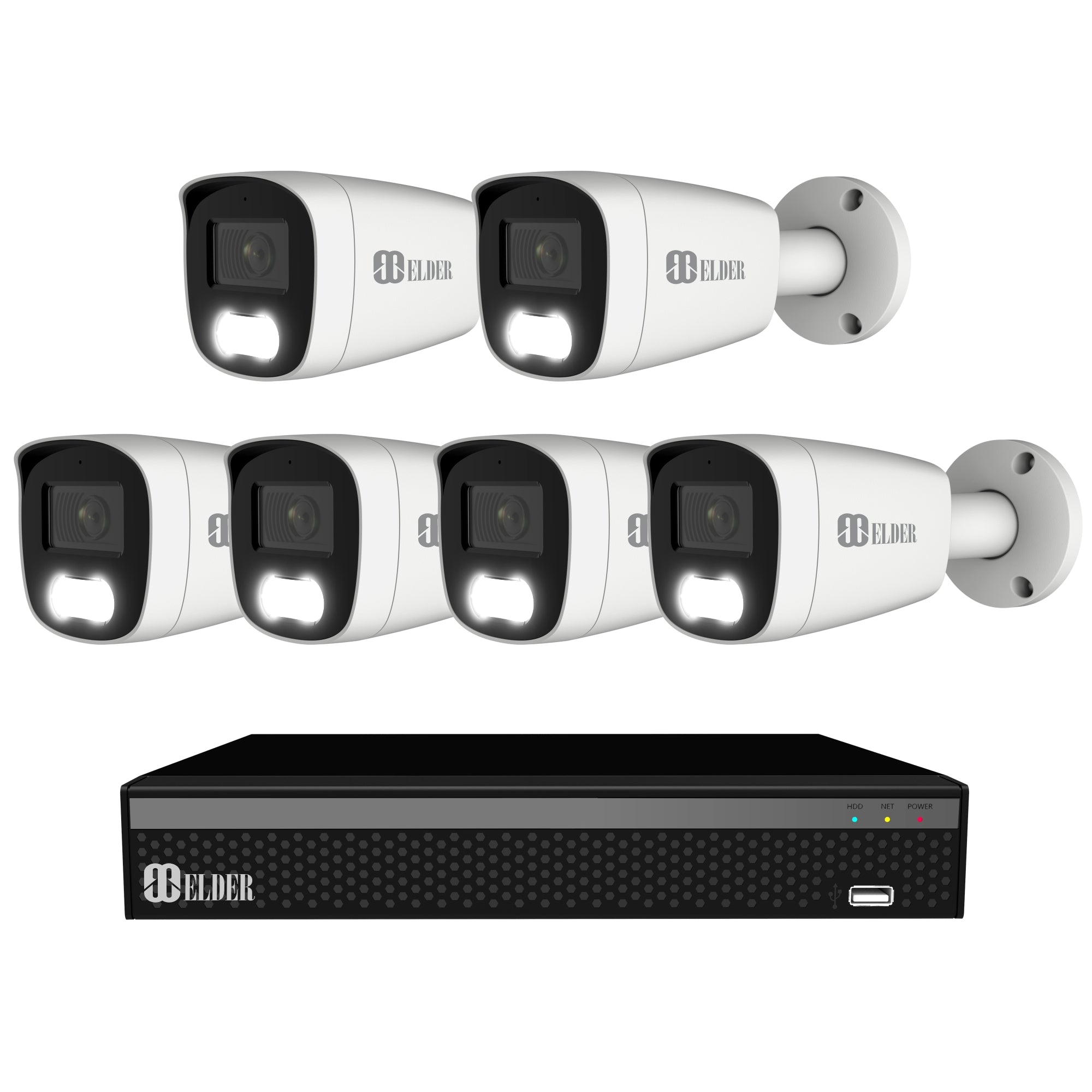 4K Security Camera System NVR PoE with Spotlight Color Night Vision