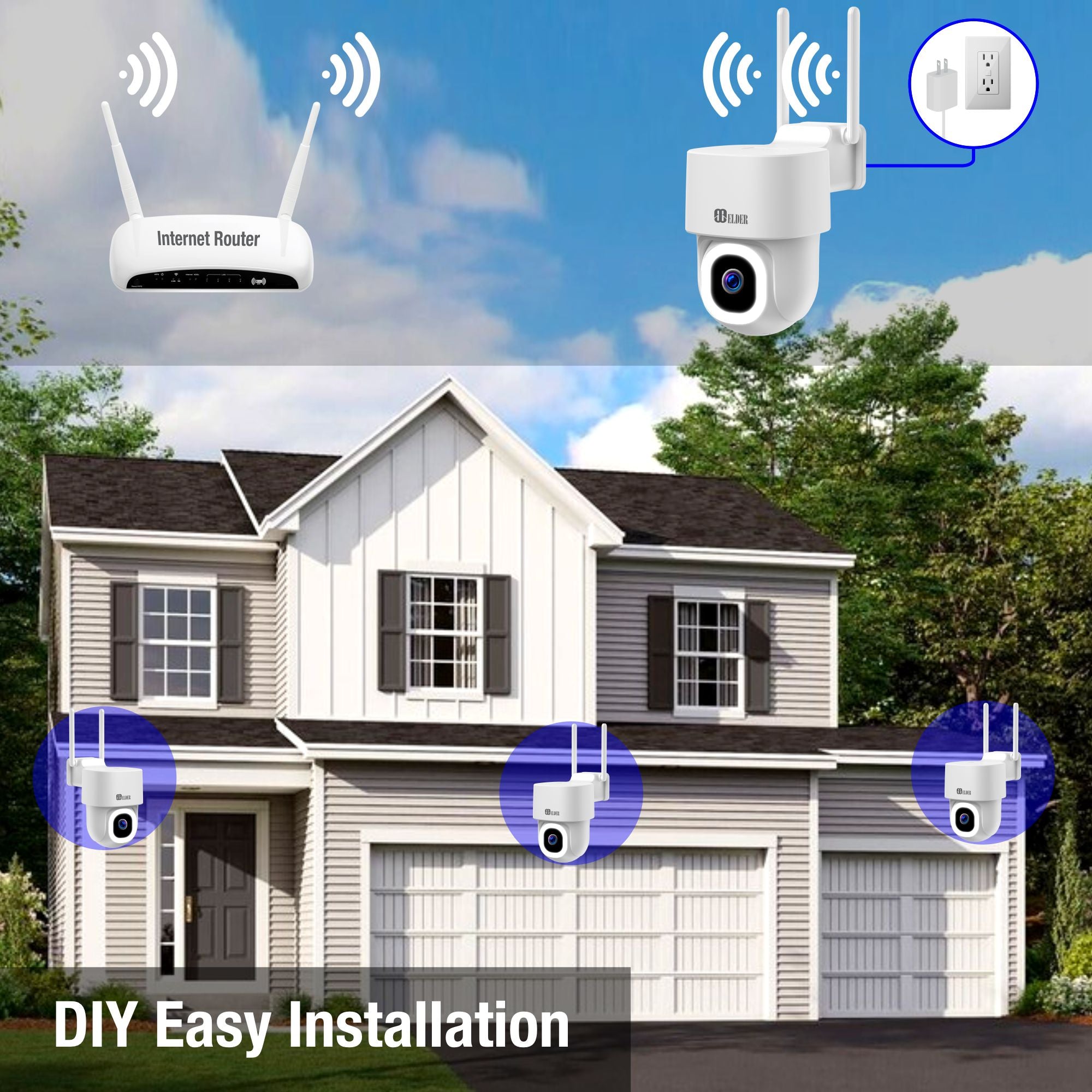 4K Security Camera Wireless Outdoor PTZ AI Surveillance