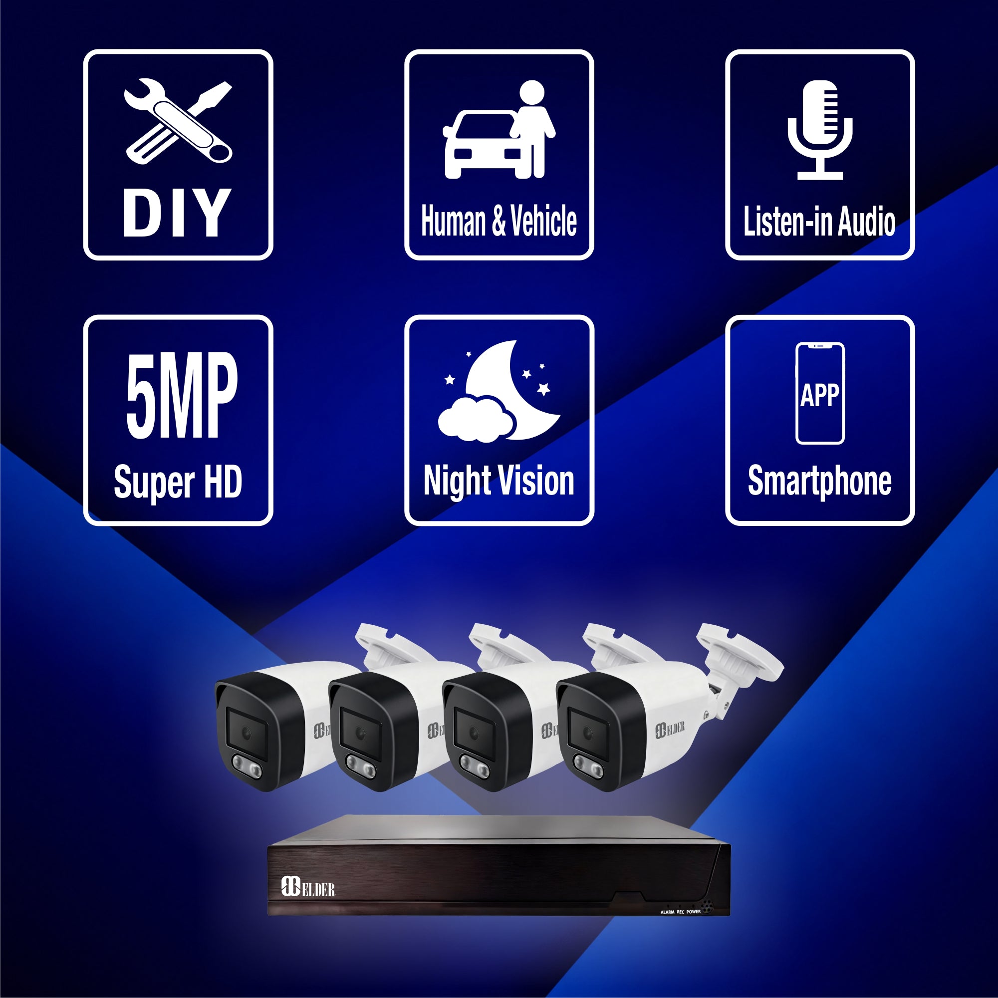 Elder 3K Security Camera System Wired Home DVR Surveillance