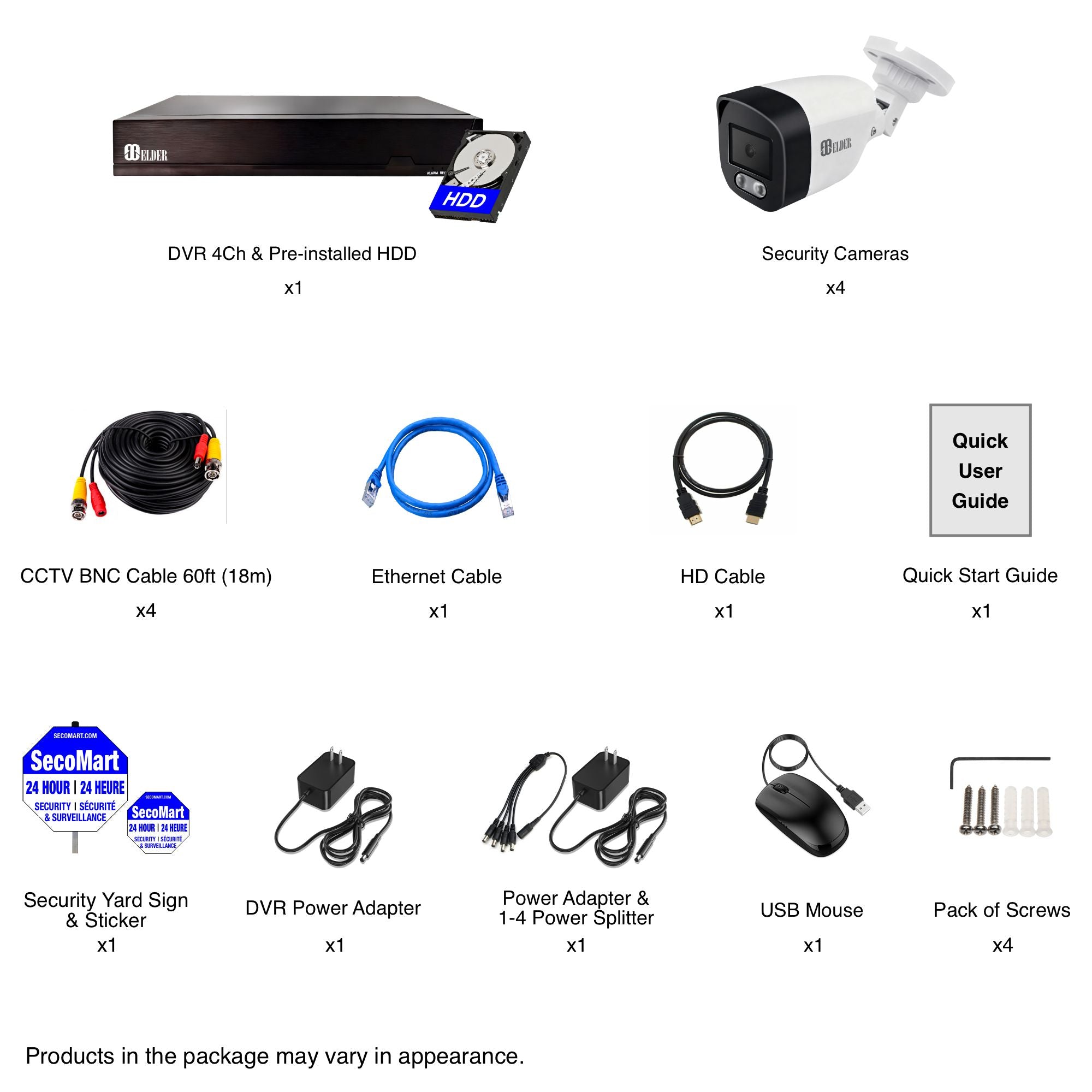 All-in-one Home Security Camera System Wired DVR CCTV Surveillance