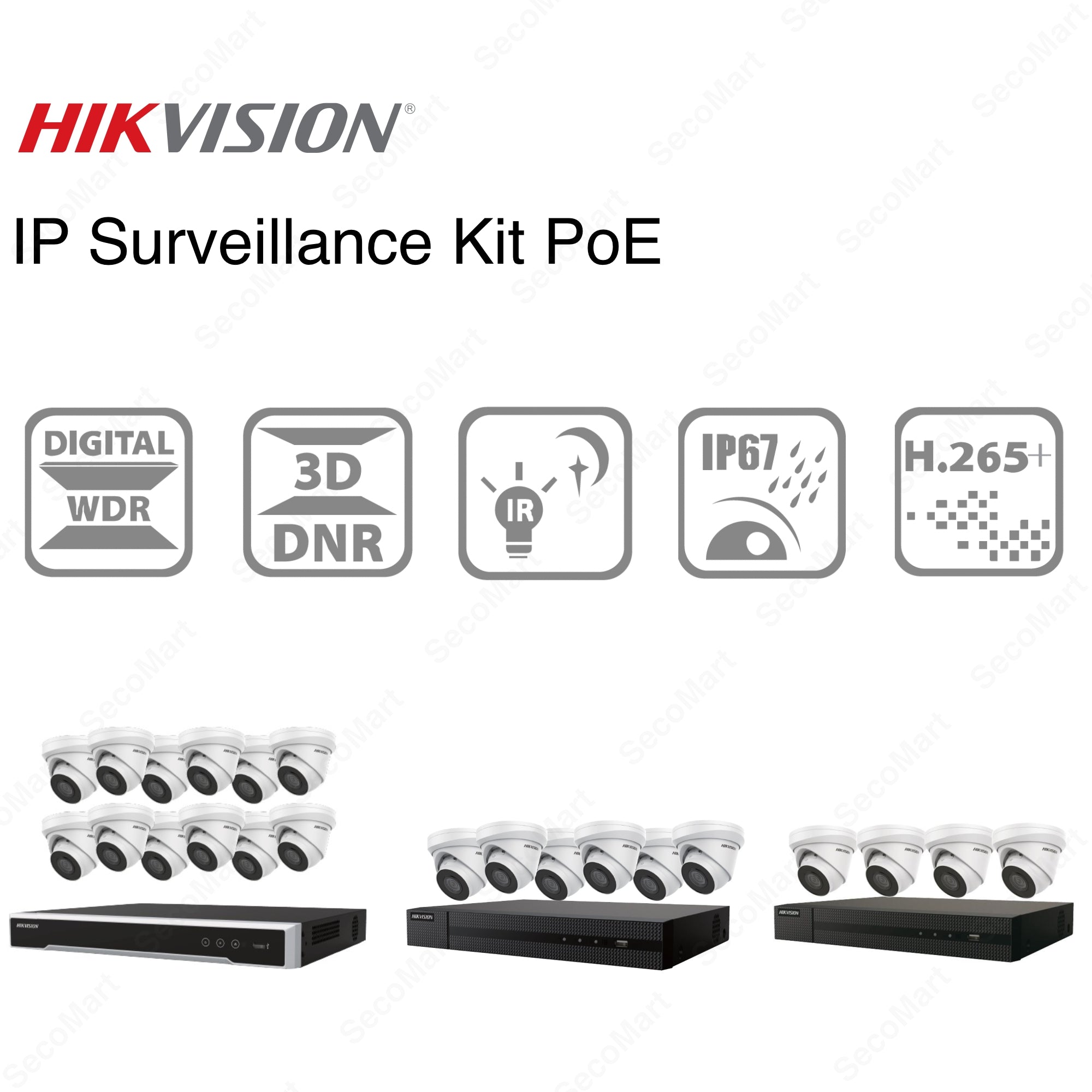 Hikvision 4K Security Camera System PoE NVR Surveillance Kit Wired