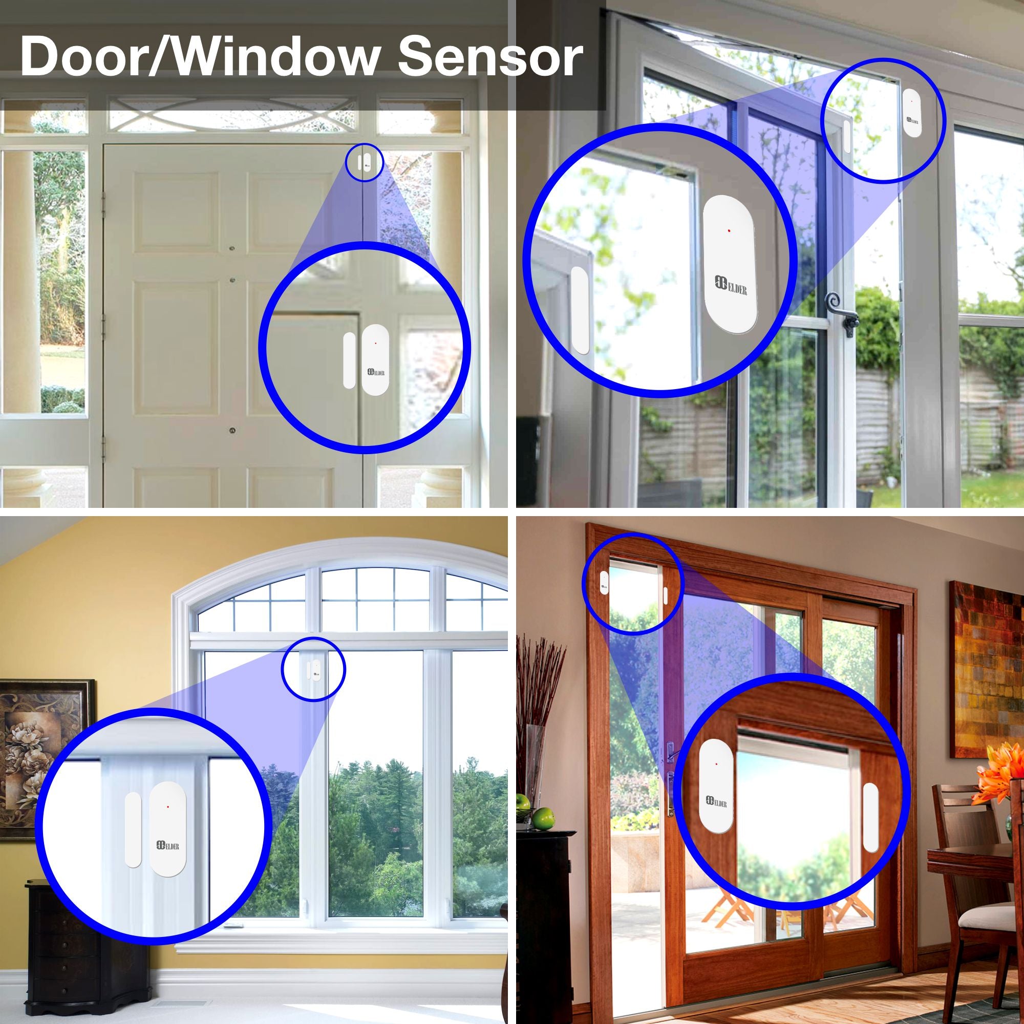 Wireless Door Sensor WiFi Magnetic for Home Alarm System and Security System