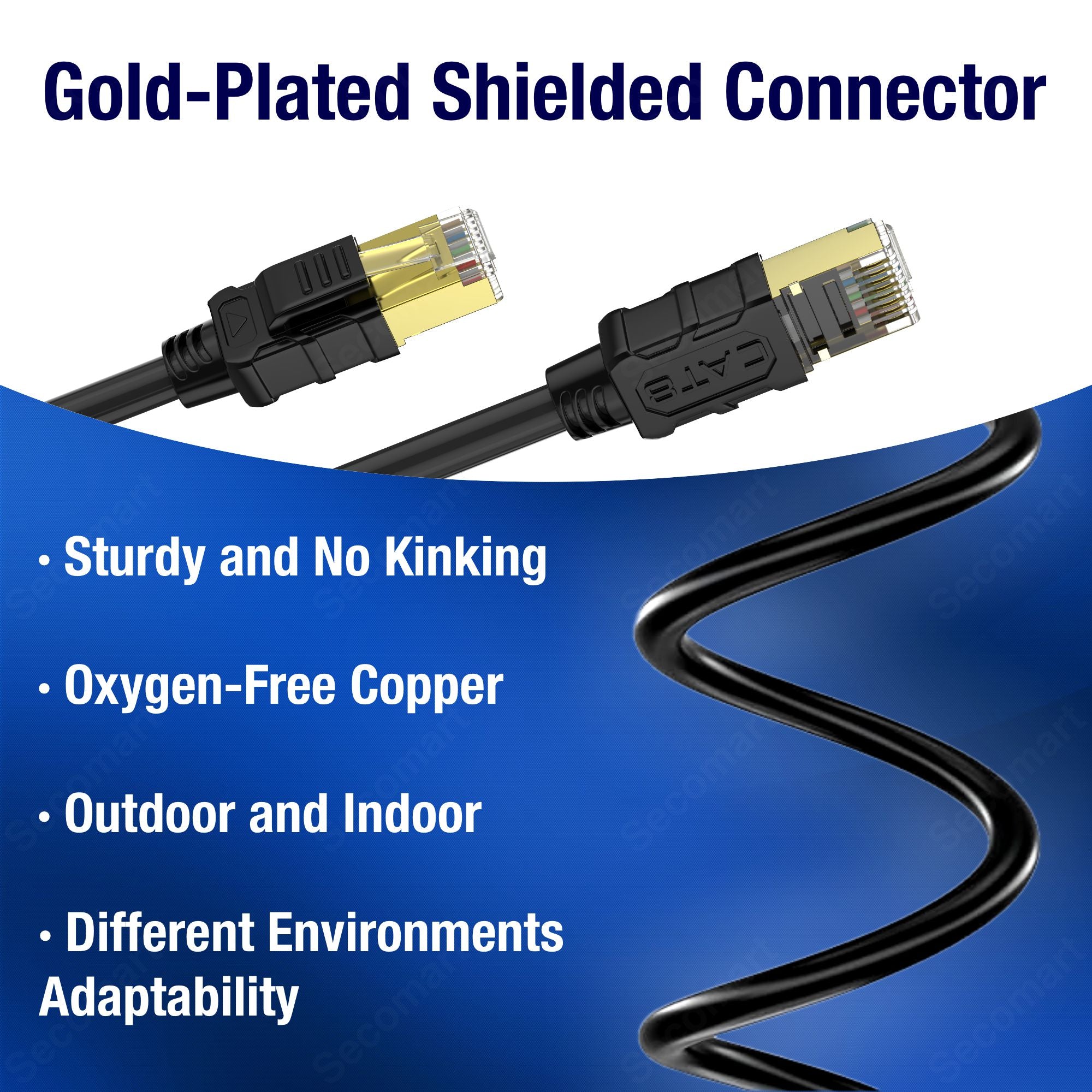 Ethernet Cable Cat8 Network Cable Shielded Patch Cord RG45 Cable Pure Copper Outdoor