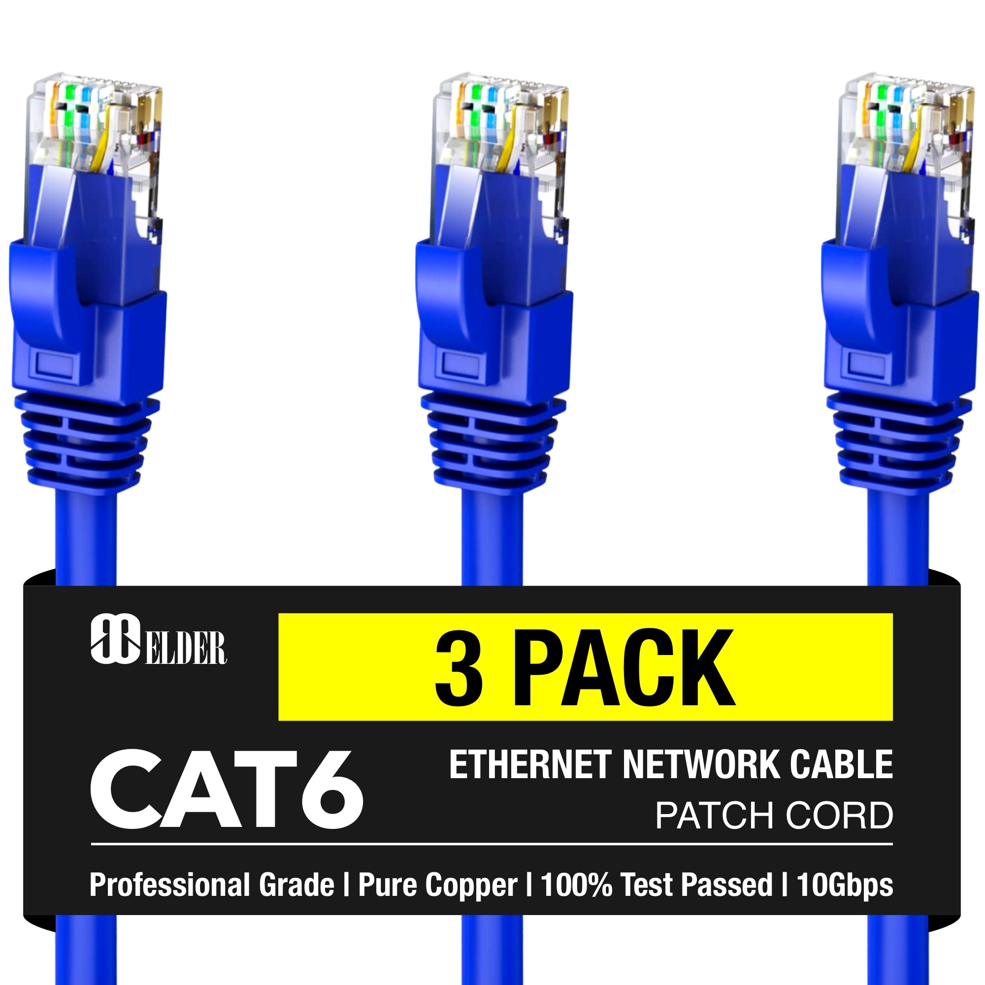 Cat6 Ethernet Cable 10ft Yellow | 10Gbps, RJ45 LAN, 550 MHz, UTP | Network  Patch Cable