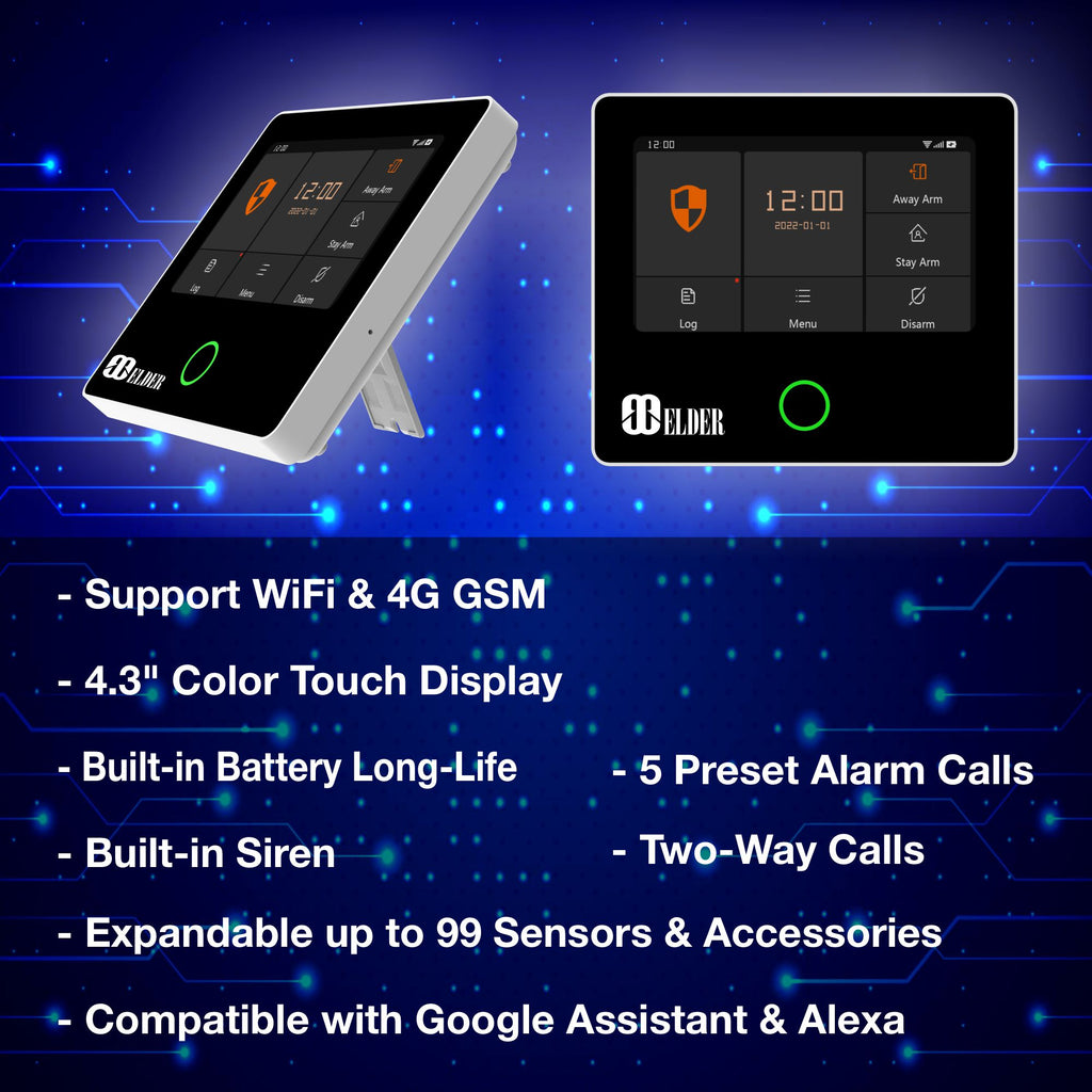 Home Alert System Alarm System Security Wireless 13-Piece WiFi & 4G Smart Home Alarm ...