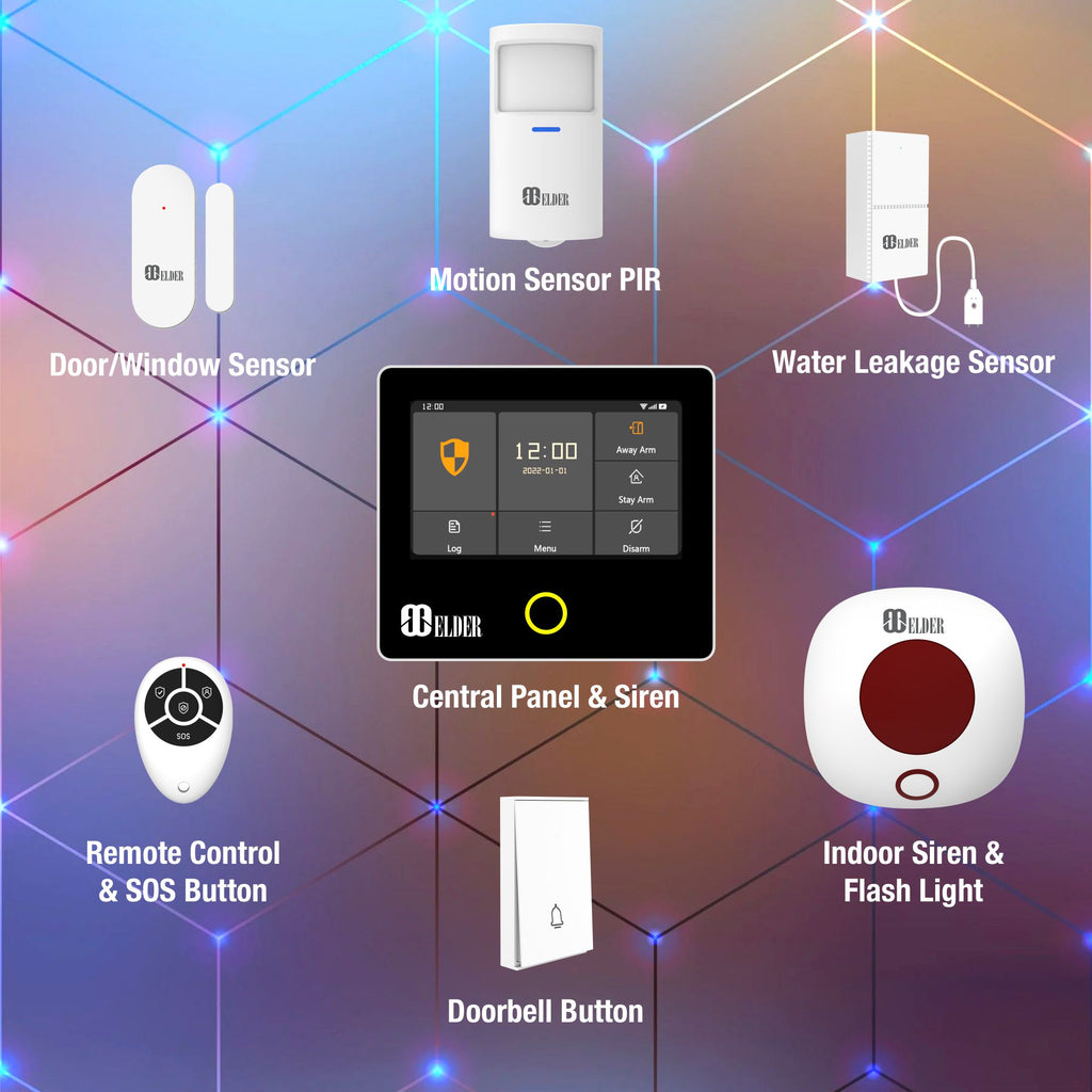 Alarm System Security Wireless 13-Piece WiFi & 4G Smart Home Alarm ...