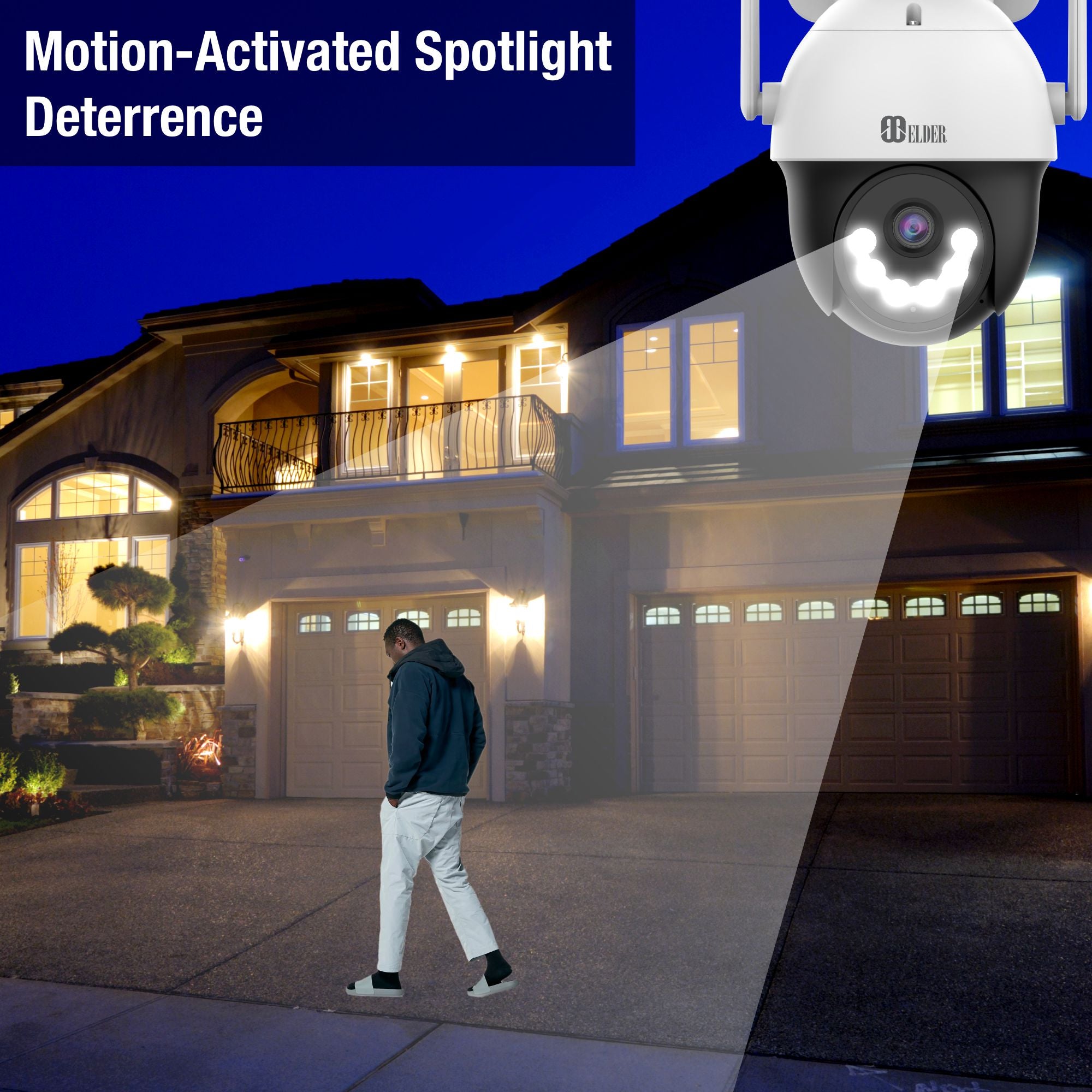 PTZ Security Camera Outdoor Wireless with Dual Light Night Vision