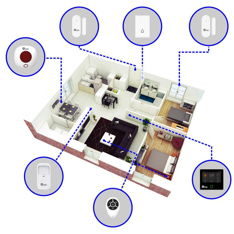 Strobe Siren Alarm WiFi Indoor, Sound & Flashing Light for Home Alarm System and Smart Security System