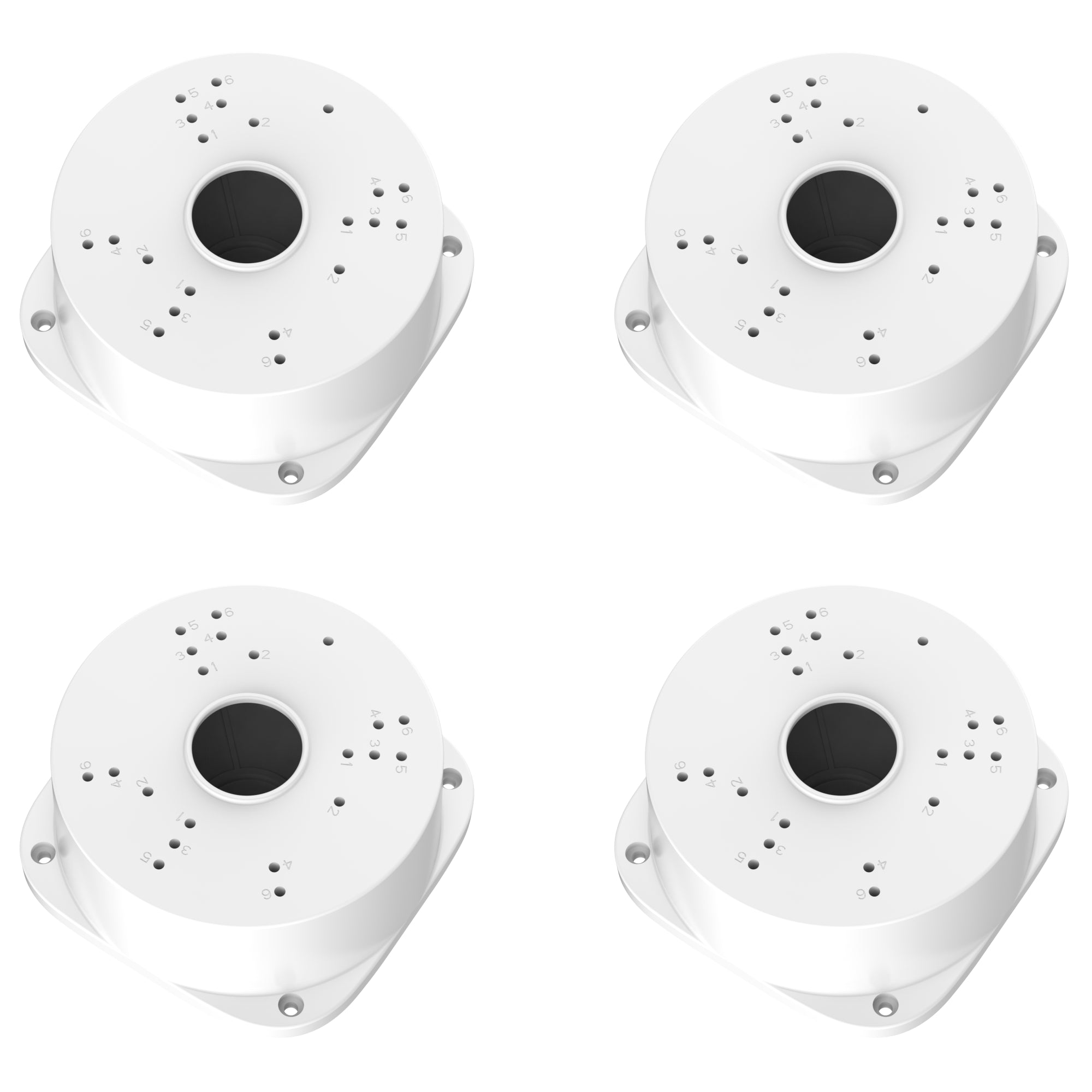 Junction Box x4 Pack for Security Cameras and CCTV Surveillance with High Durability Case.