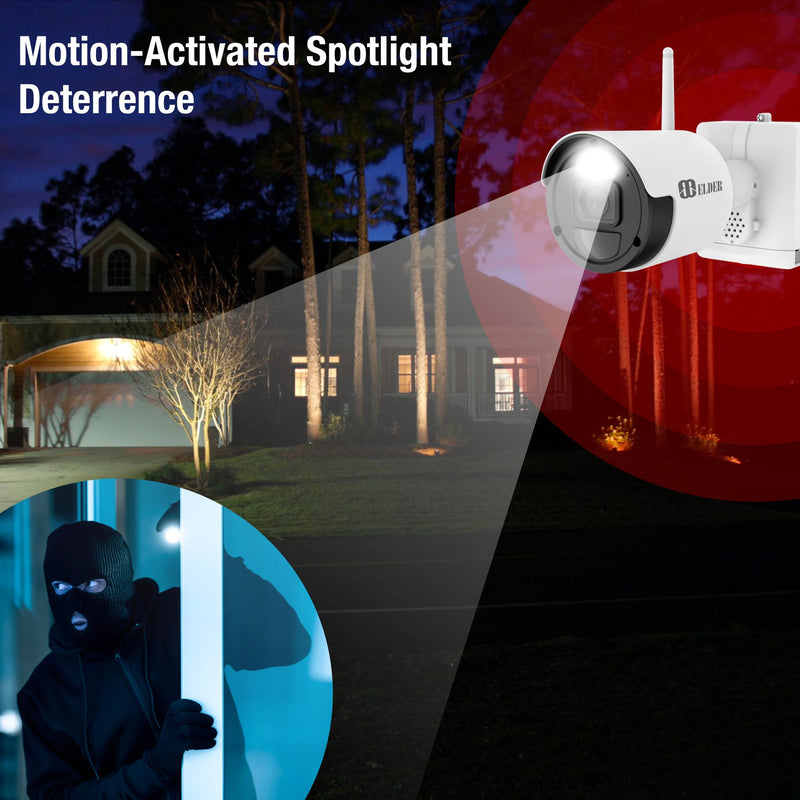 Battery Security Camera System with Solar Panel for Home