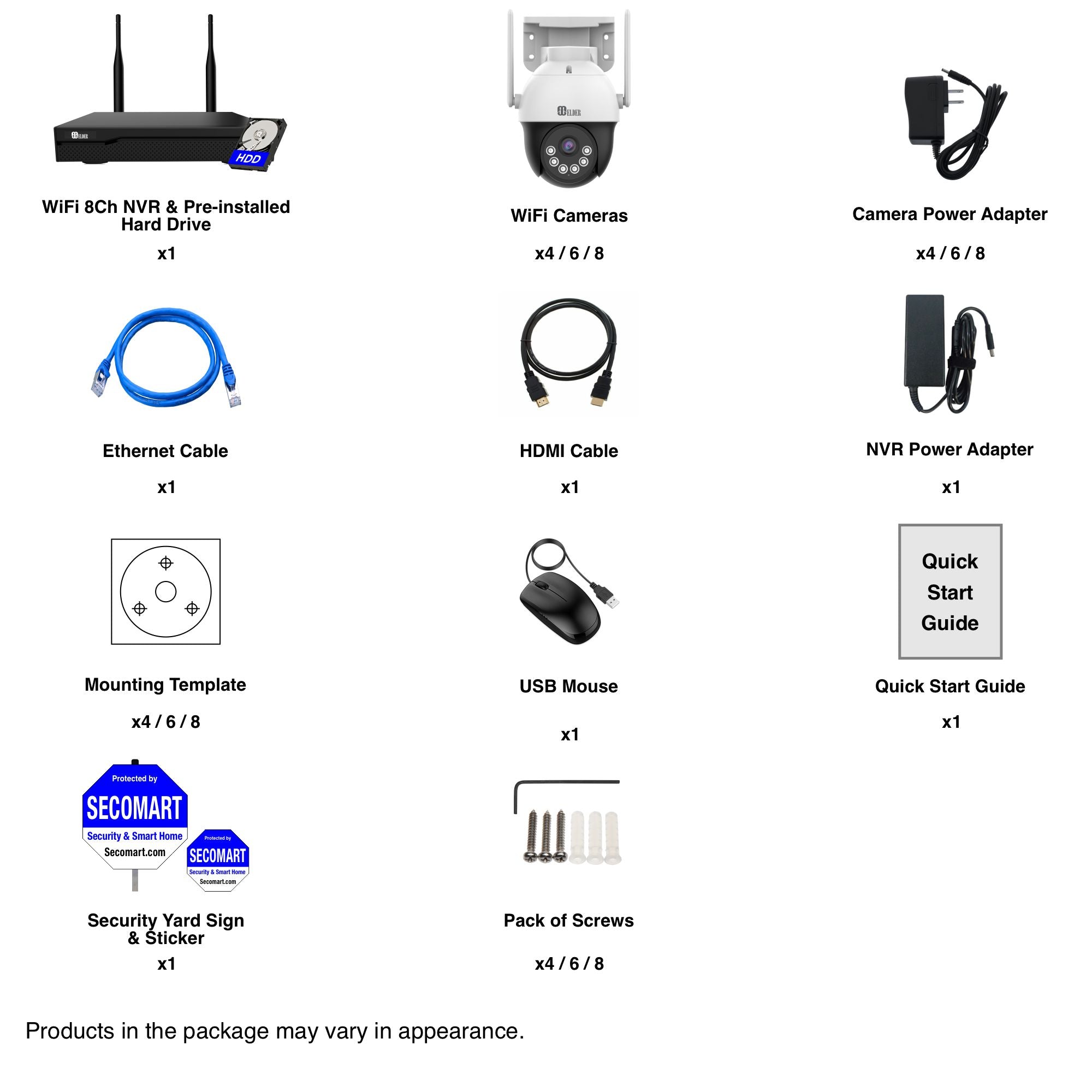 Elder WiFi PTZ Security Camera System 4K NVR 16CH Semi Wireless 5MP