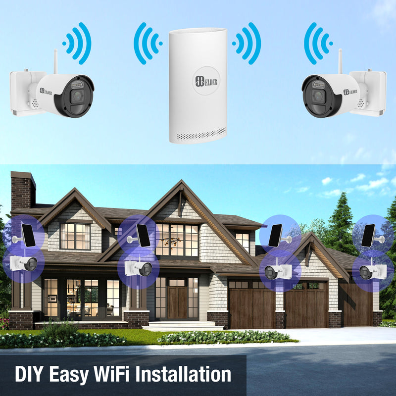 Solar Panel Security Camera System Wireless Outdoor for Home
