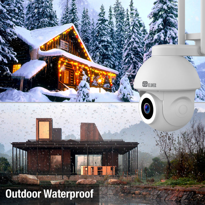 Wireless Security Camera Outdoor 2K WiFi PTZ 32GB, DIY Smart Home AI Human Detection, Spotlight Deterrence & Color Night Vision, Works with Hey Google & Alexa