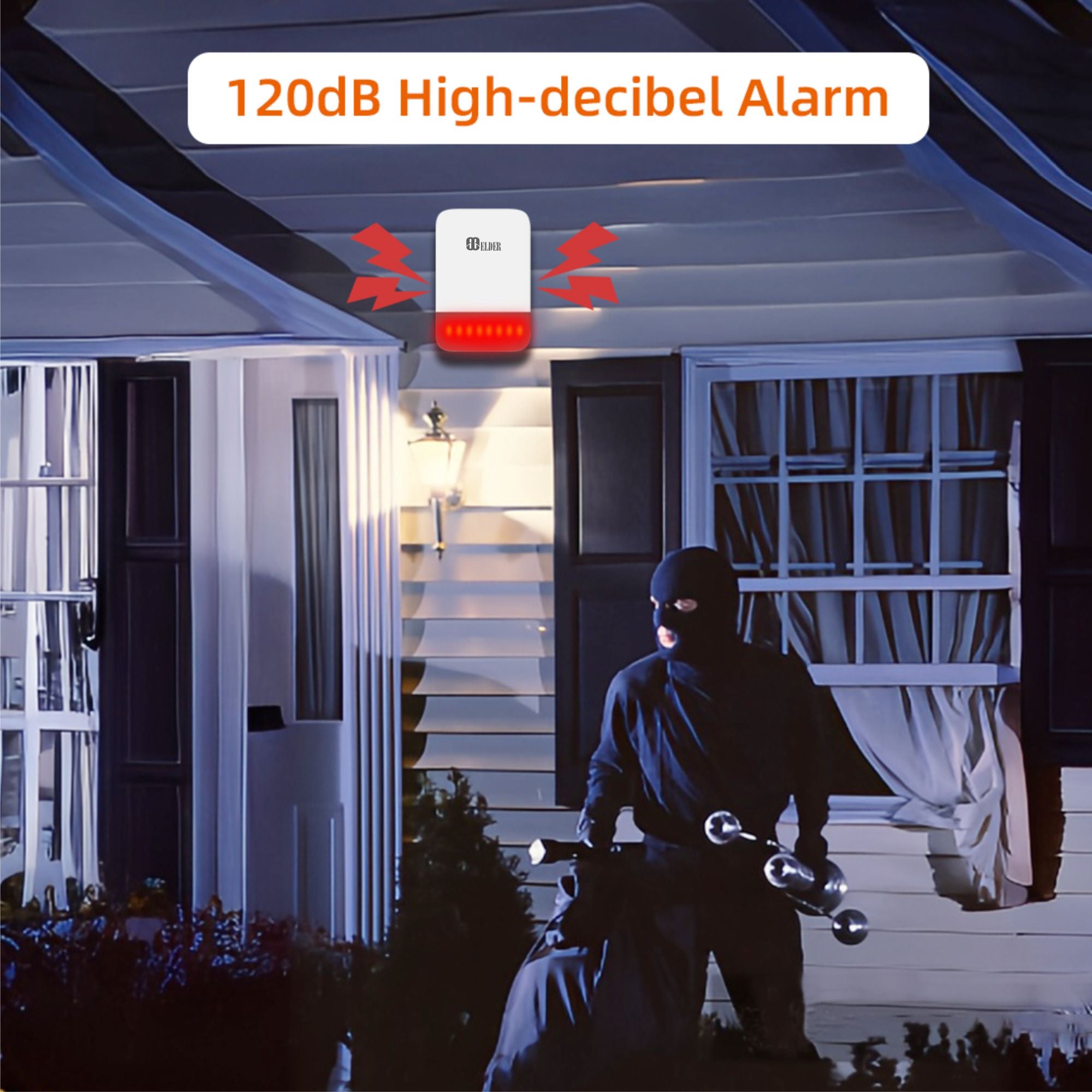 Strobe Siren Alarm Wireless with Flasher Light Deterence